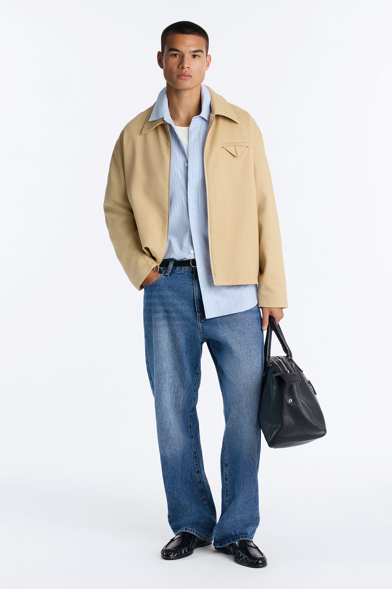 Bordeaux Cropped Chore Jacket - Tan