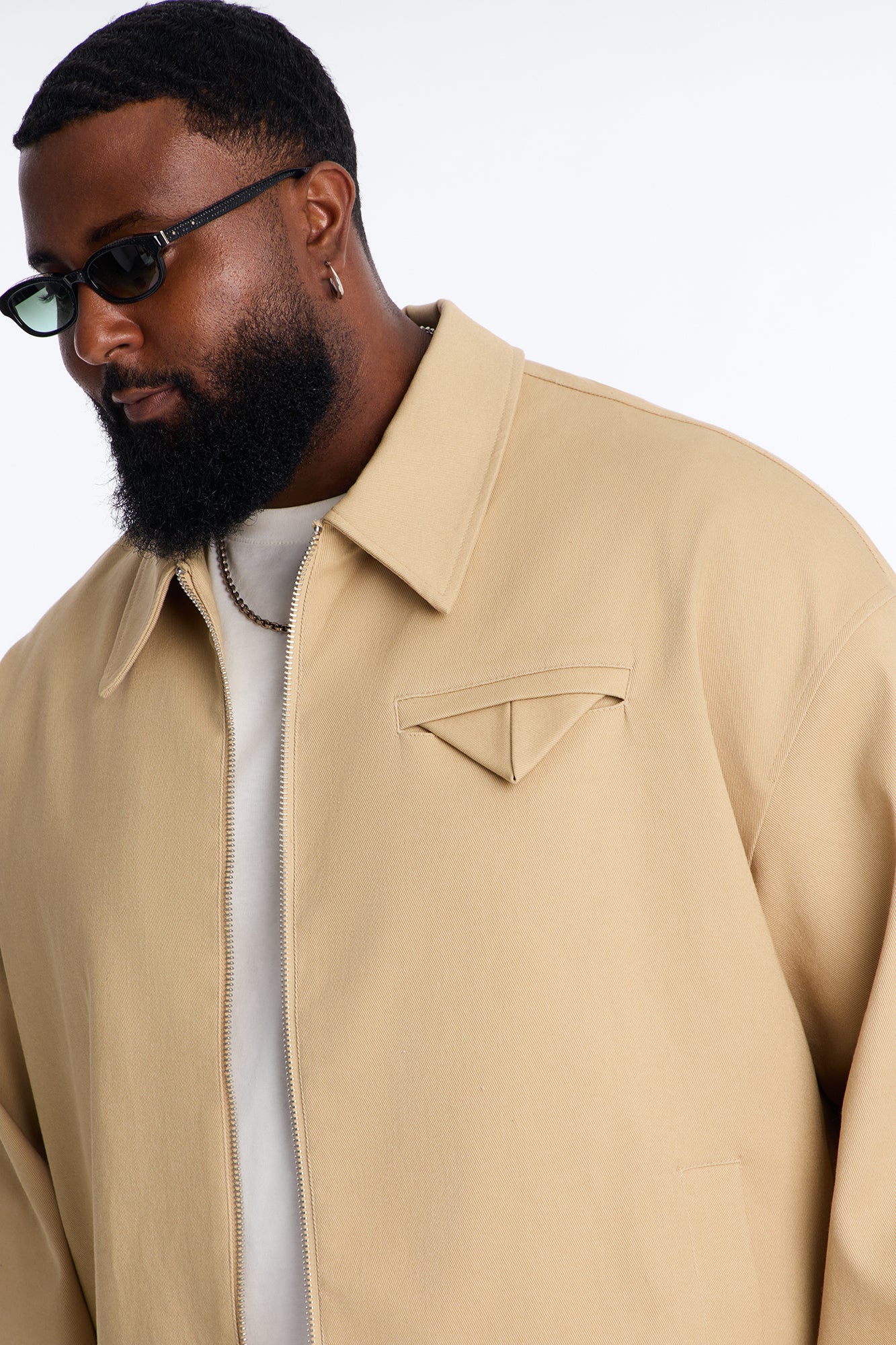 Bordeaux Cropped Chore Jacket - Tan
