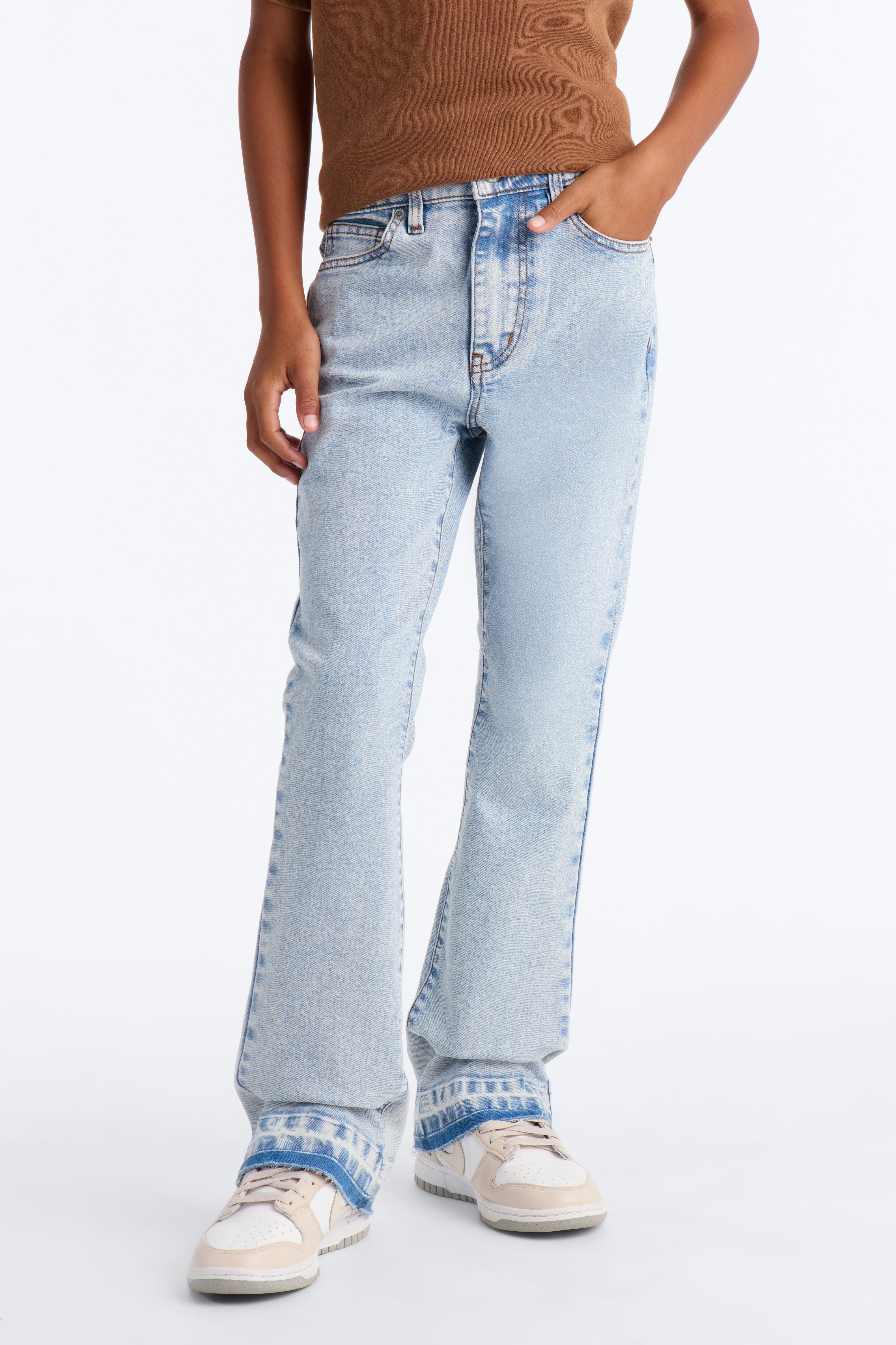 Mini Cornell Stacked Skinny Flare Jeans - Bleach Blue Wash