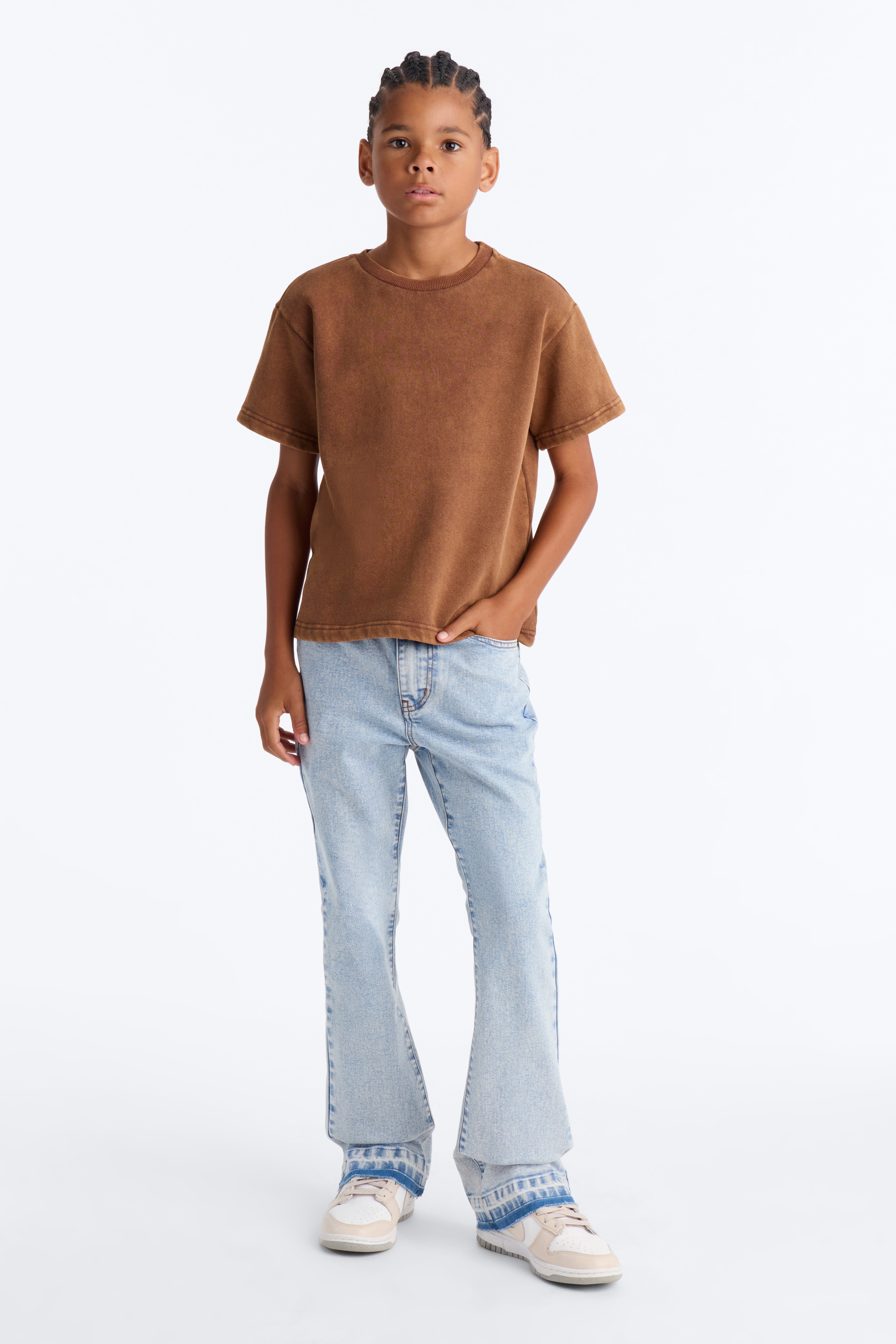 Mini Cornell Stacked Skinny Flare Jeans - Bleach Blue Wash