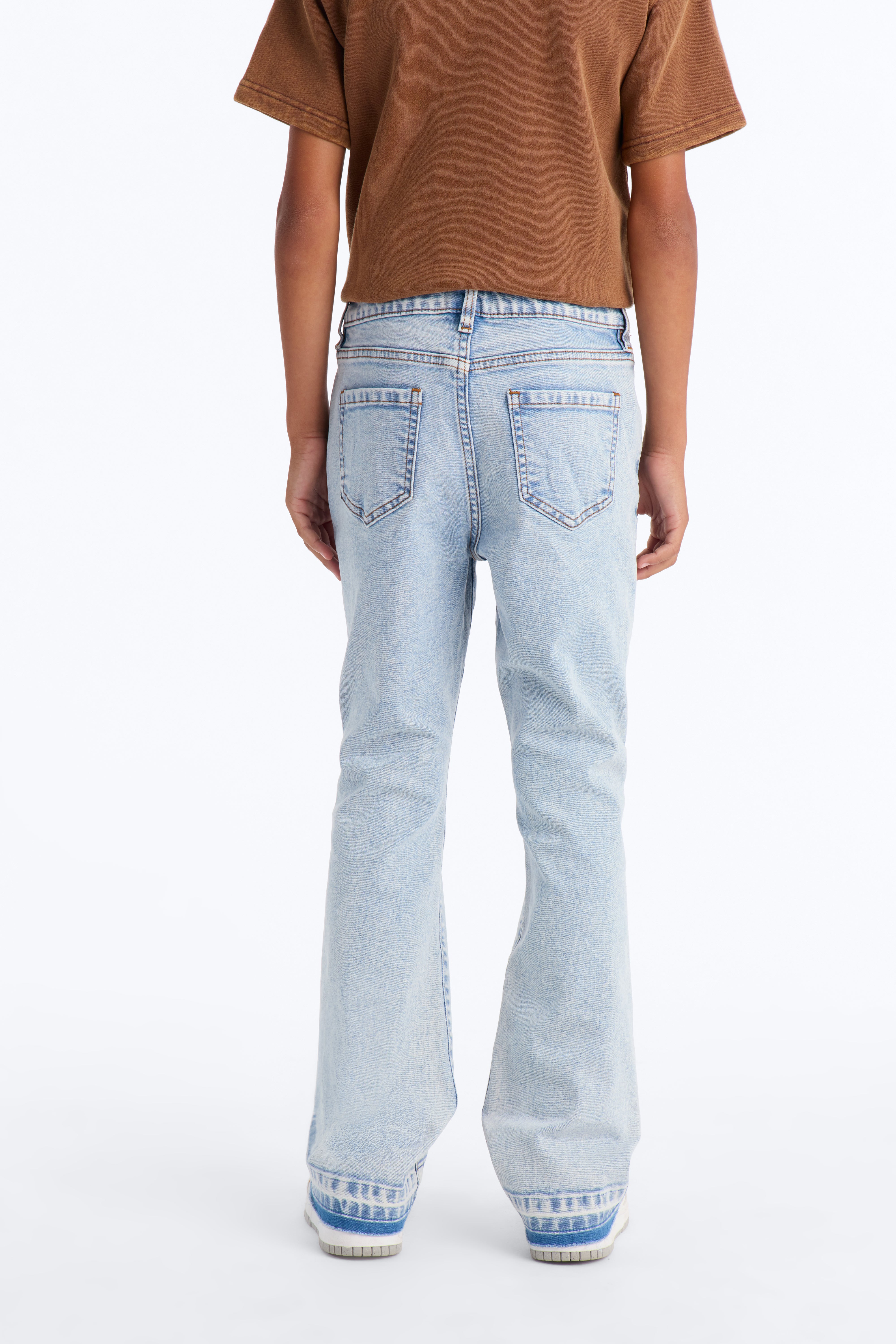 Mini Cornell Stacked Skinny Flare Jeans - Bleach Blue Wash