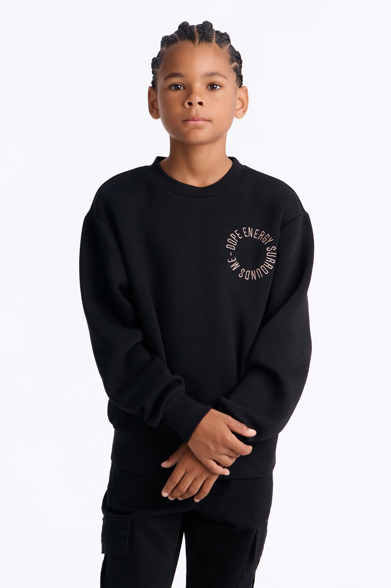 Mini Tyson Dope Energy Crewneck Sweatshirt - Black