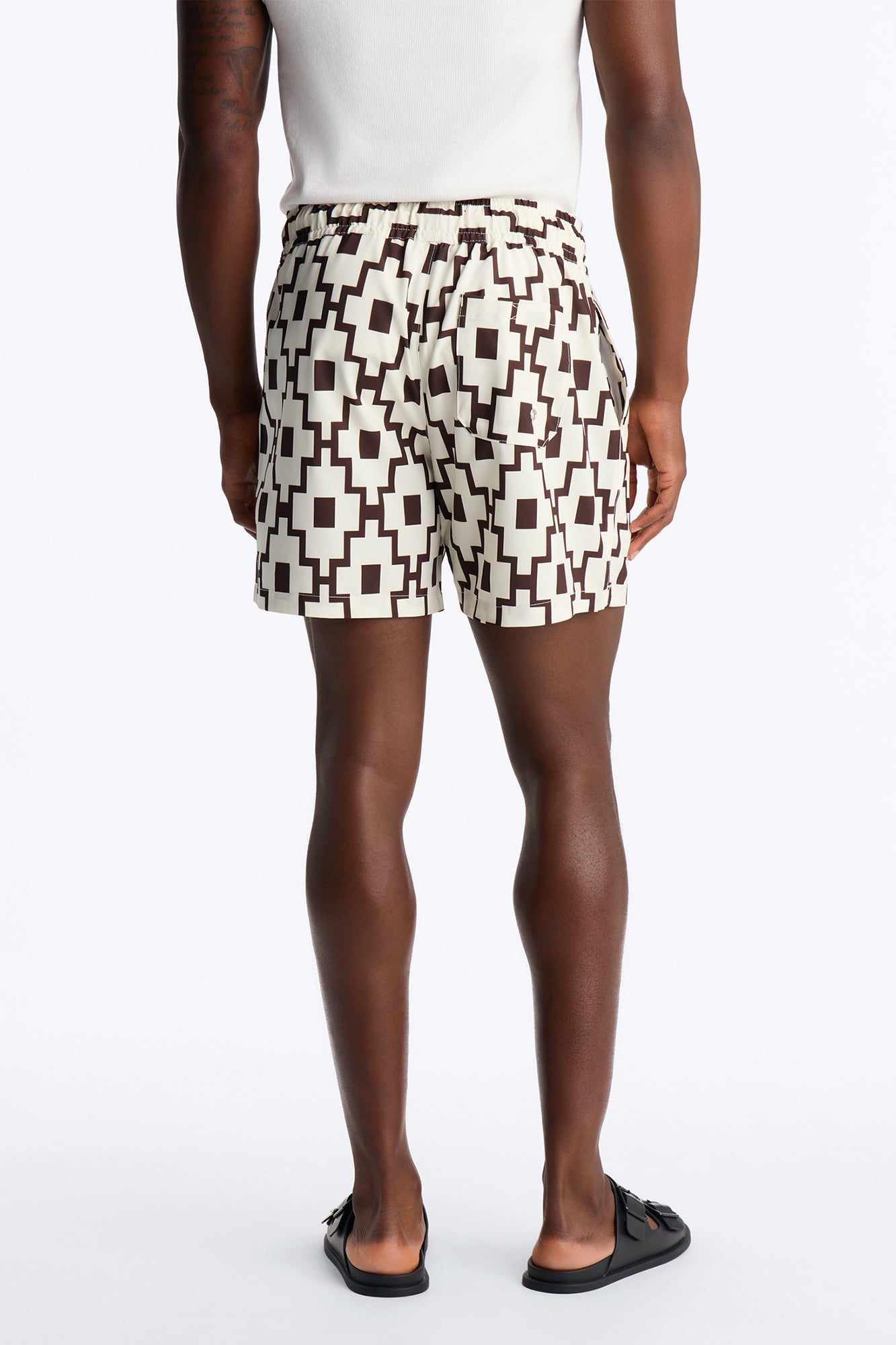 Mosaic Printed Swim Trunk 6″ - BrownCombo