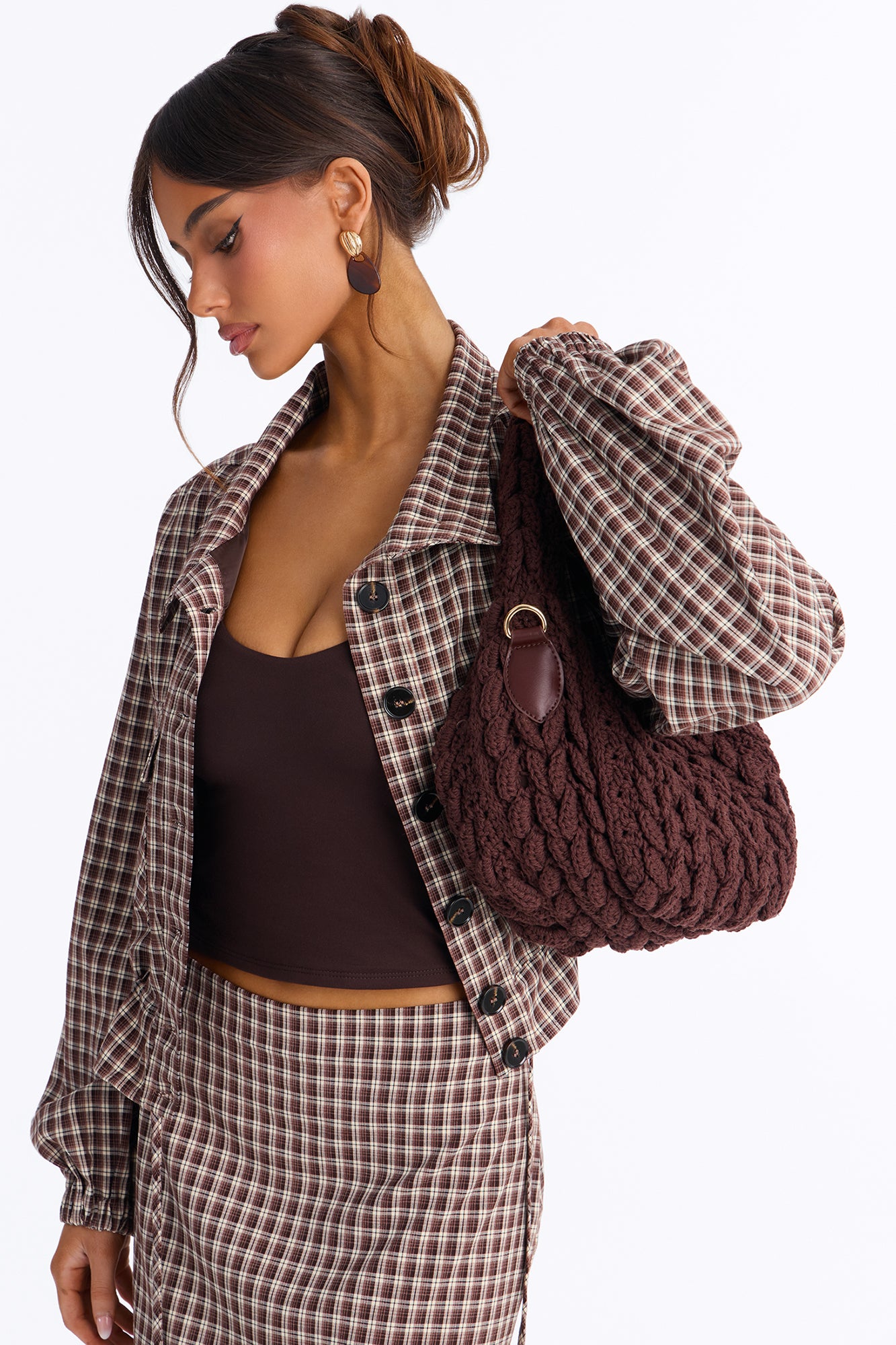 Knit Dreams Crochet Bag - Brown