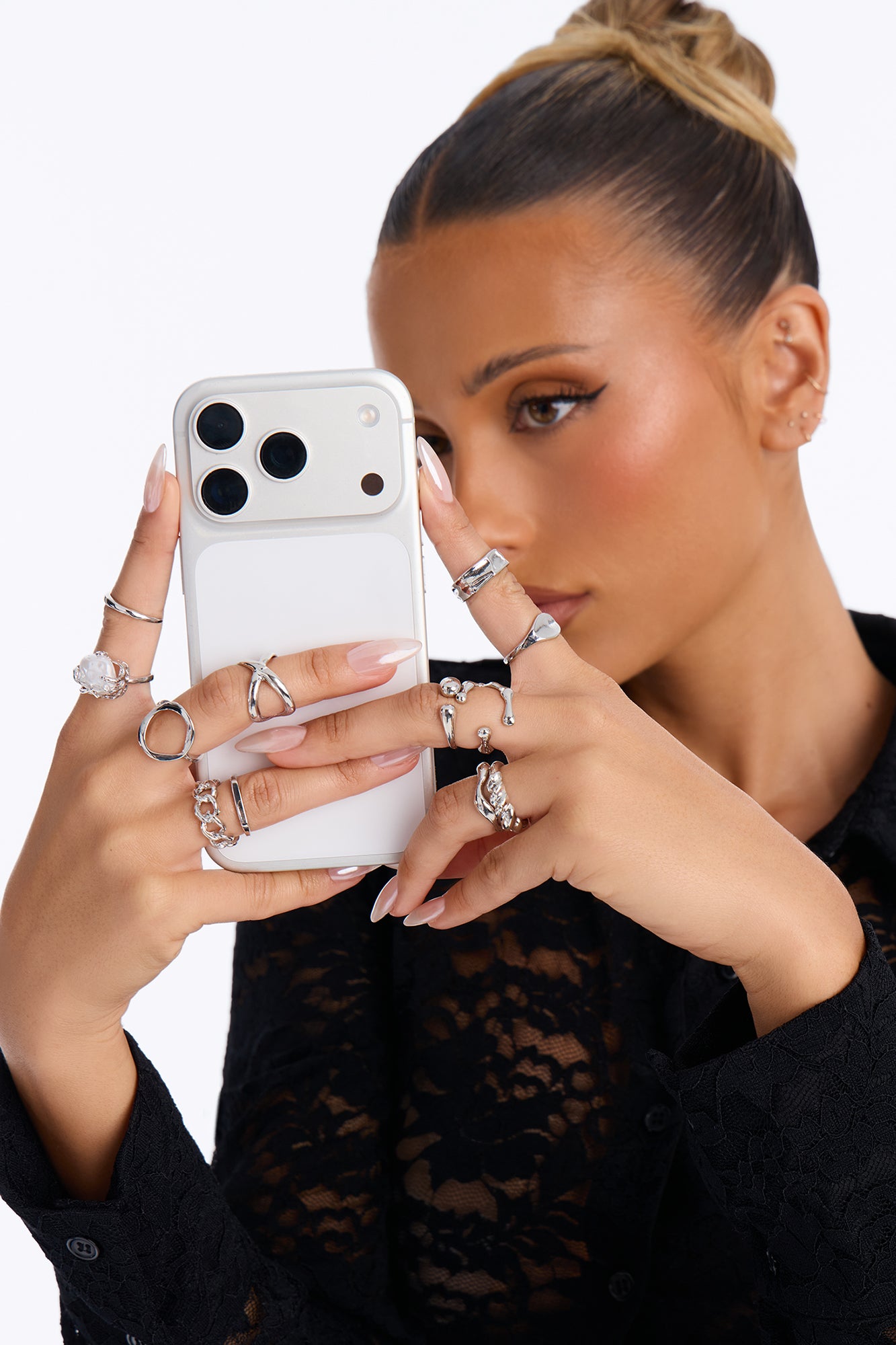 Take My Power 12 Piece Ring Set - Silver