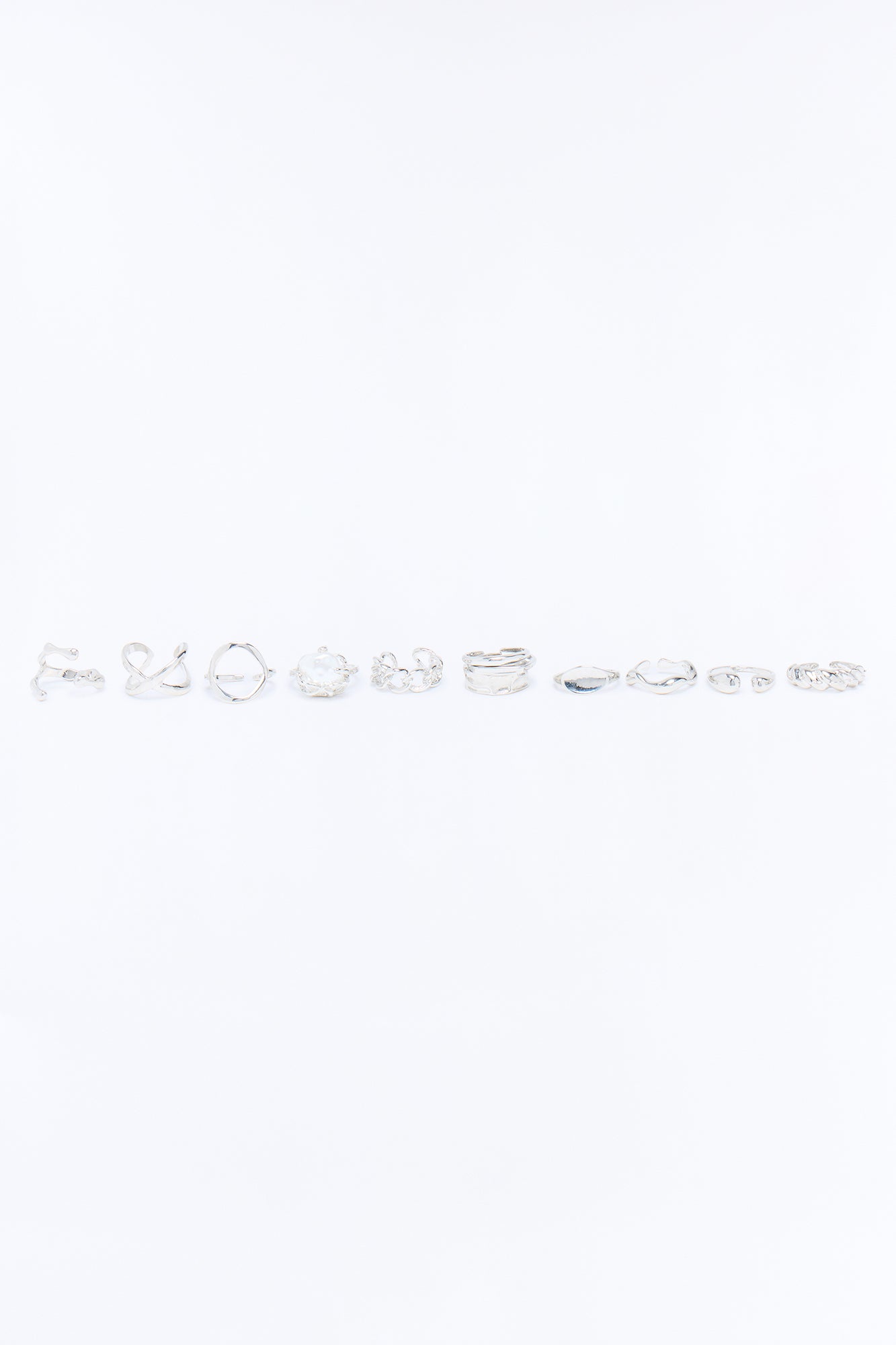 Take My Power 12 Piece Ring Set - Silver