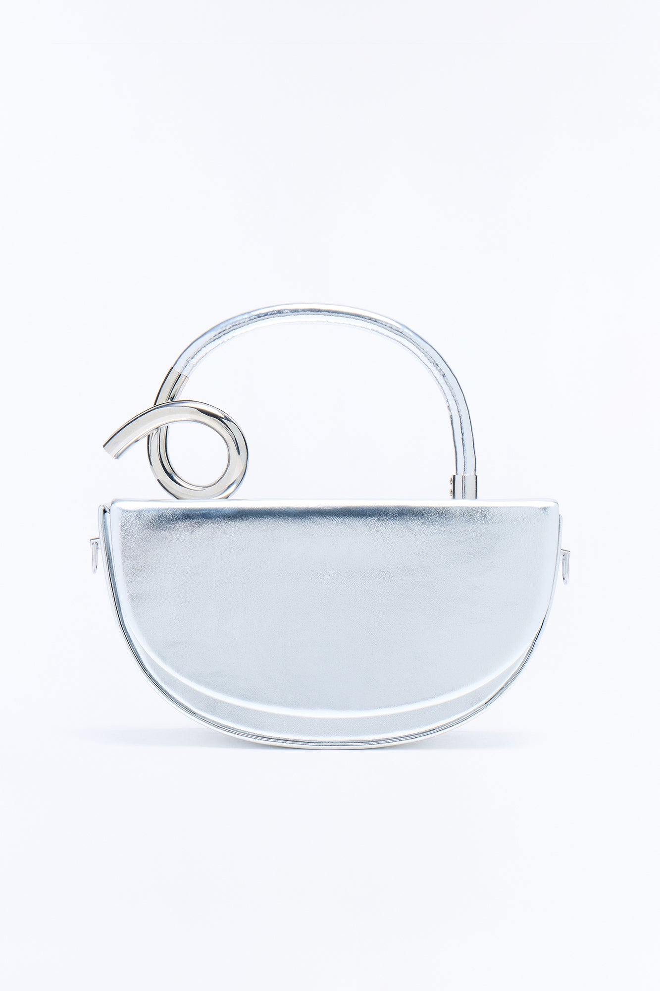 Adding A Twist Faux Leather Satchel Bag - Silver