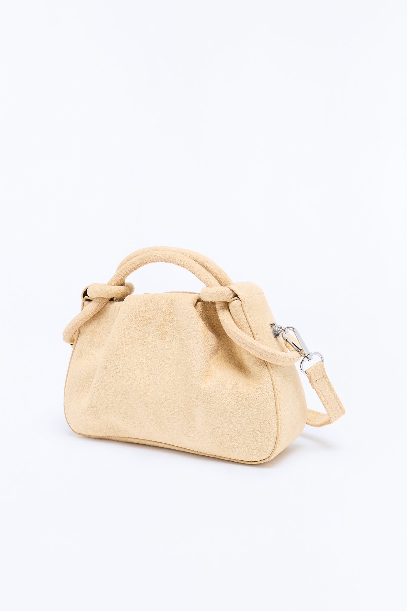 Soft Serve Faux Suede Satchel Bag - Natural