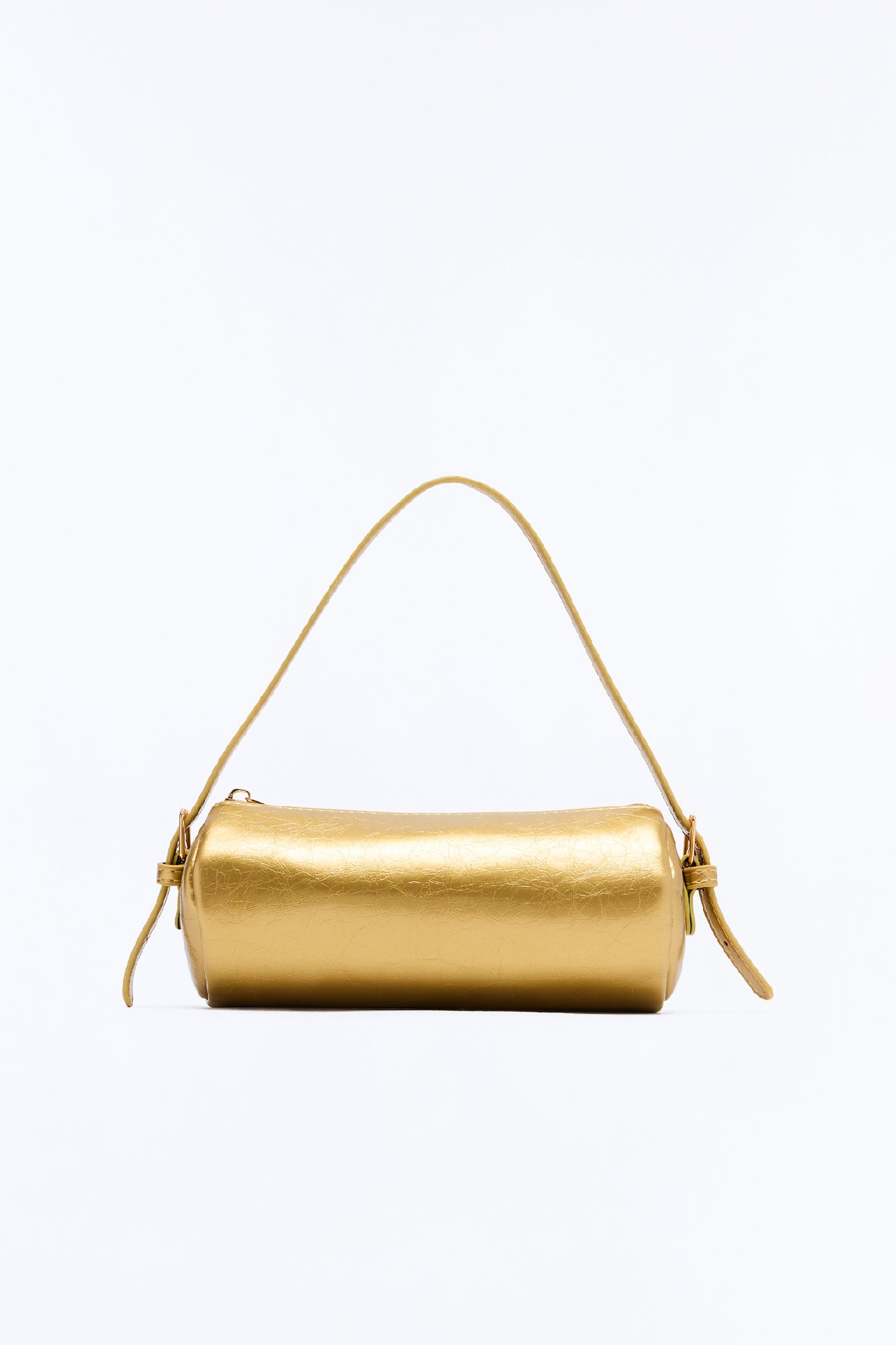 Everyday Essential Faux Leather Shoulder Handbag - Gold