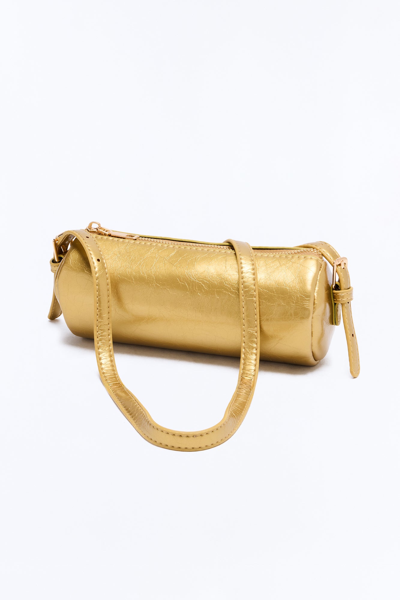 Everyday Essential Faux Leather Shoulder Handbag - Gold