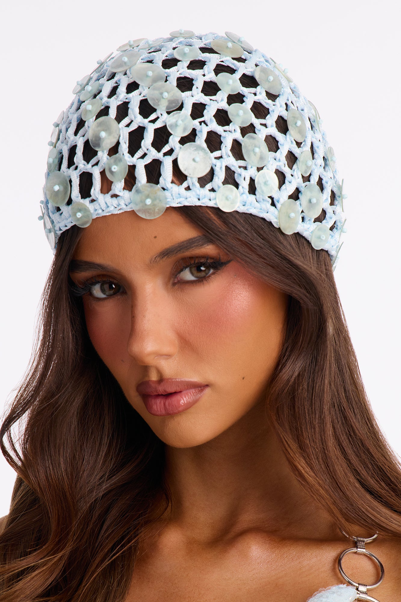 Deep Waters Crochet Beanie - Blue