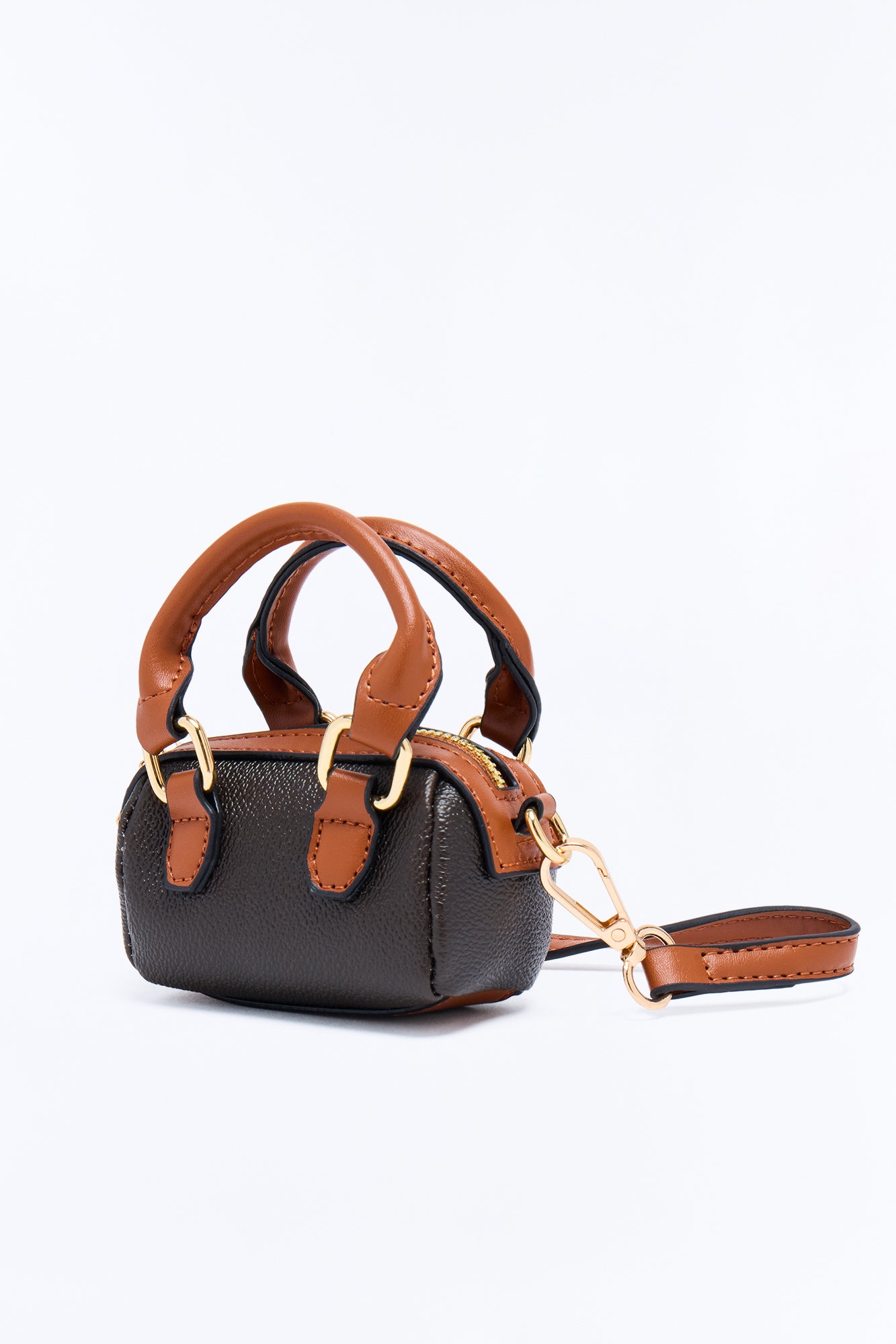 Nothing To Hide Faux Leather Mini Crossbody Handbag - Brown/combo