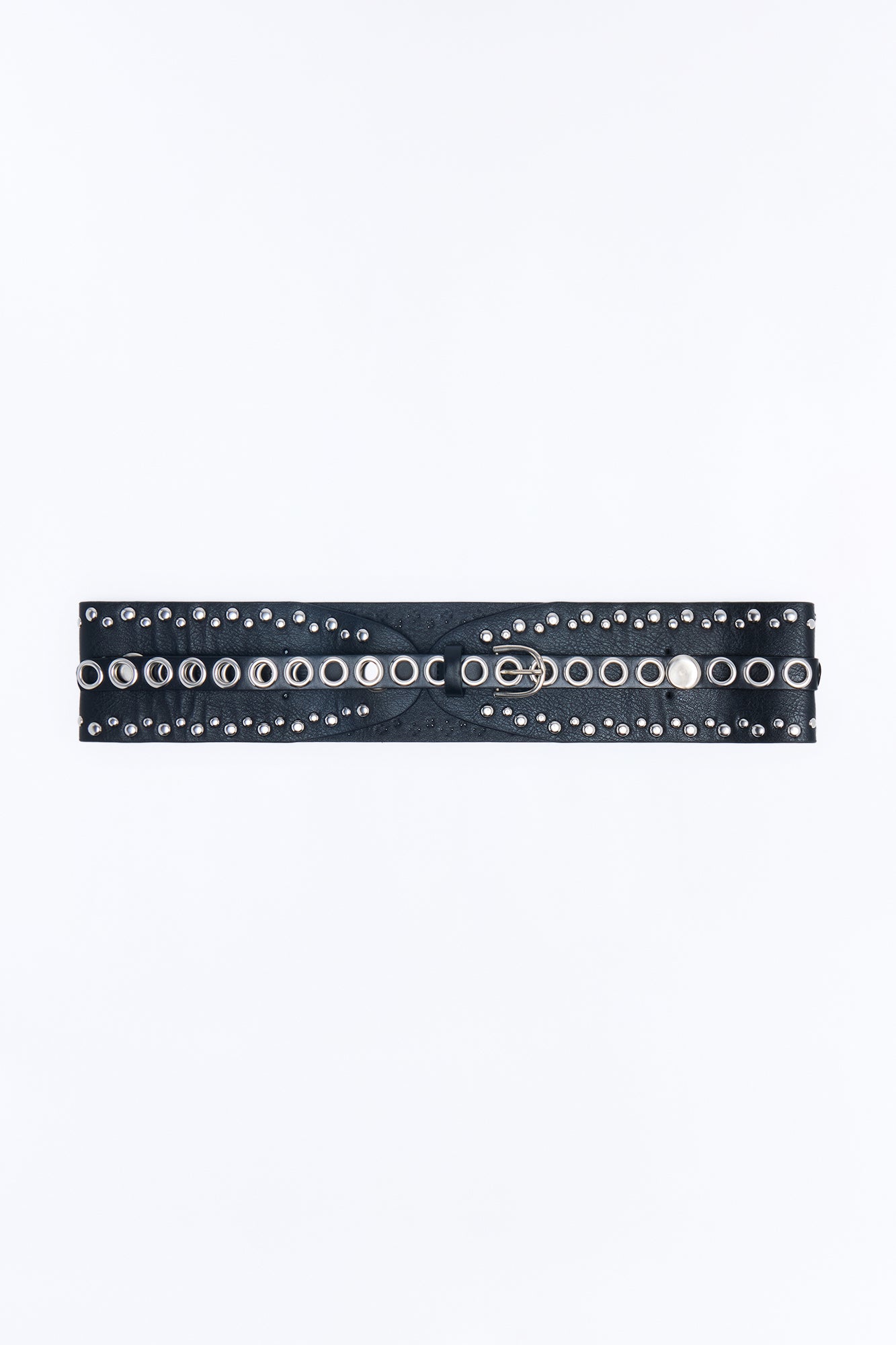 Stud Him Up Faux Leather Belt - Black