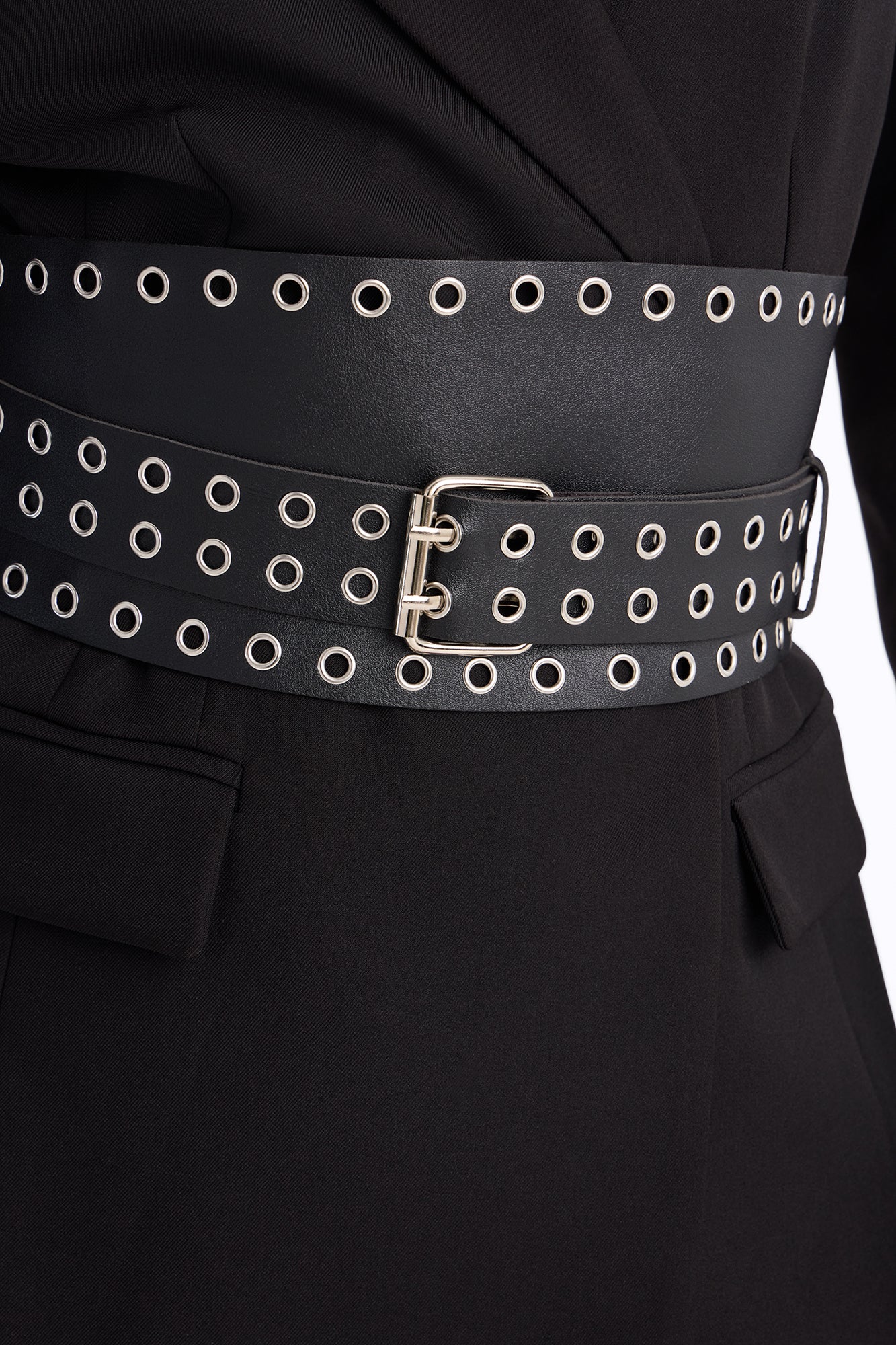 Hold Me Tight Faux Leather Corset Belt - Black