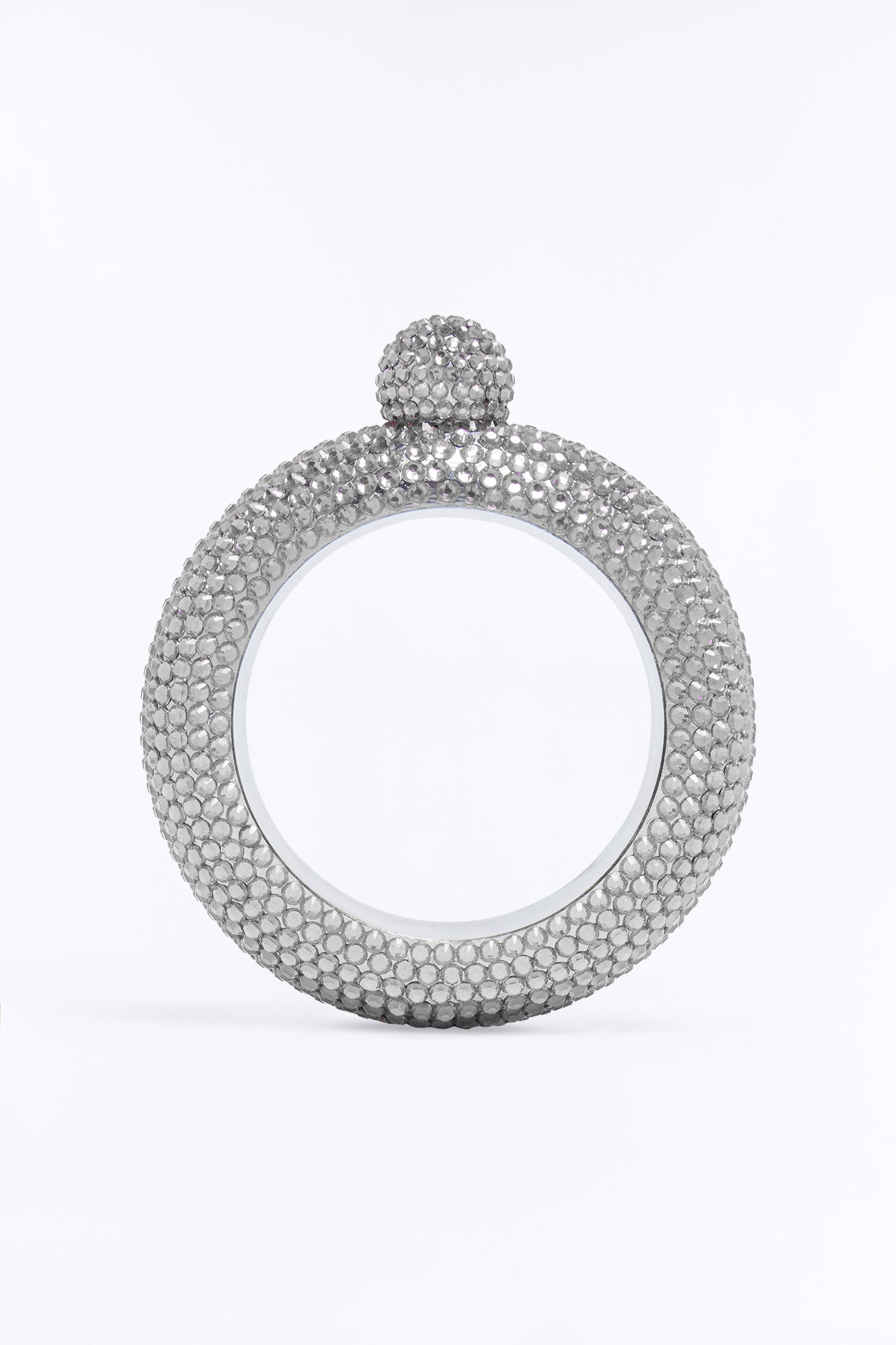 Night Out Secret Rhinestone Flask - Silver