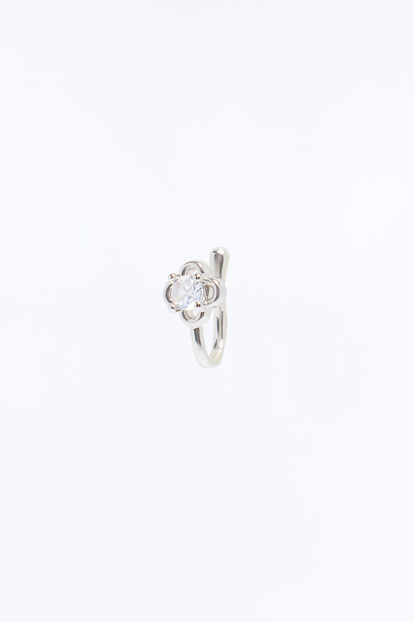 Clover Faux Nose Ring - Silver