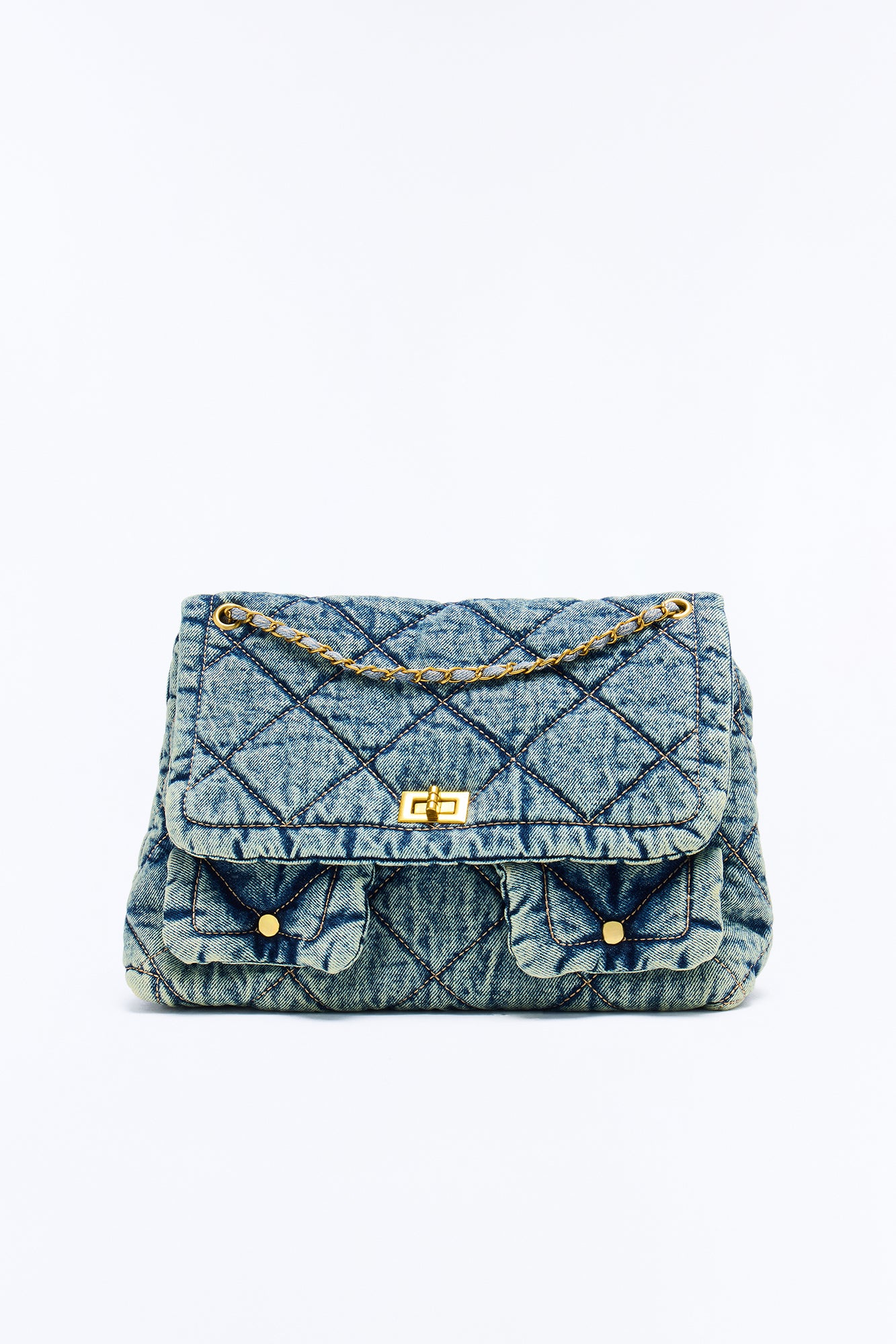 Quilt Trip Denim Oversized Shoulder Handbag - Denim