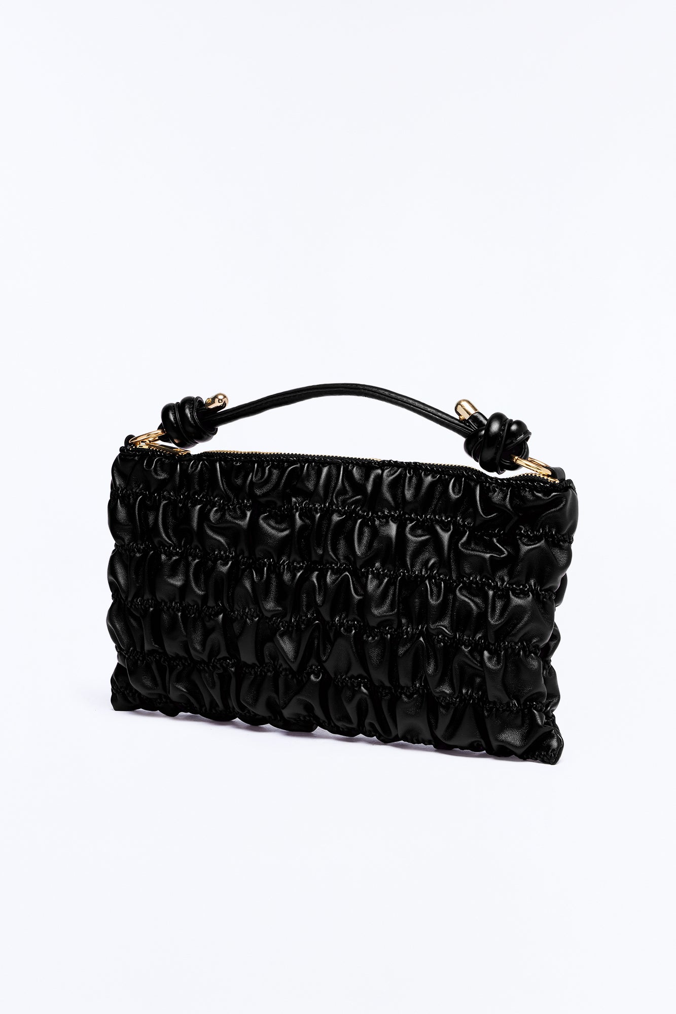 Stitch Please Faux Leather Shoulder Handbag - Black