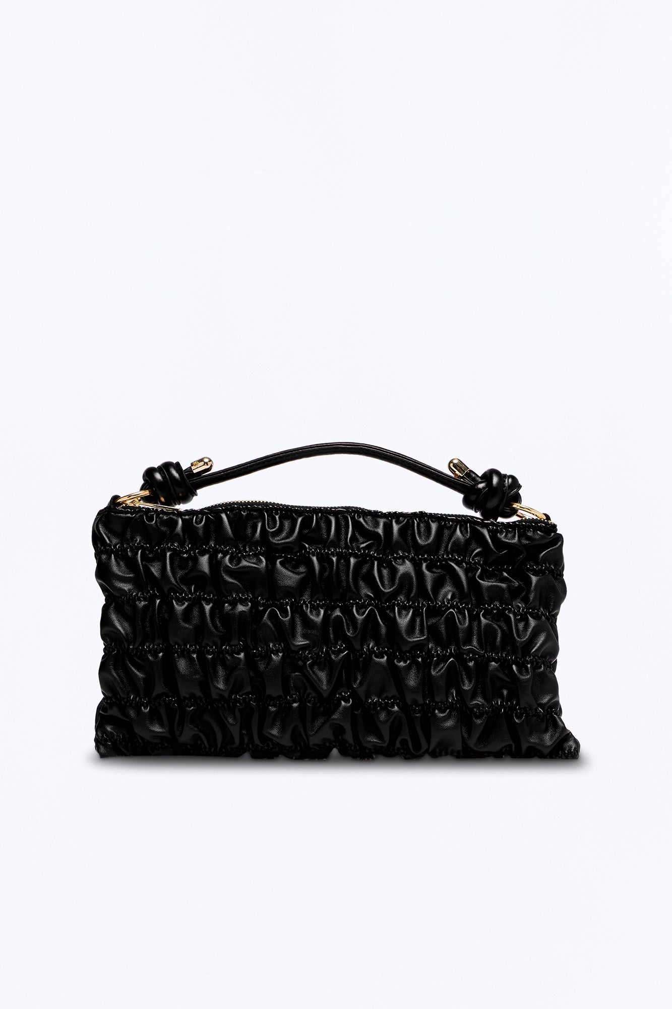 Stitch Please Faux Leather Shoulder Handbag - Black