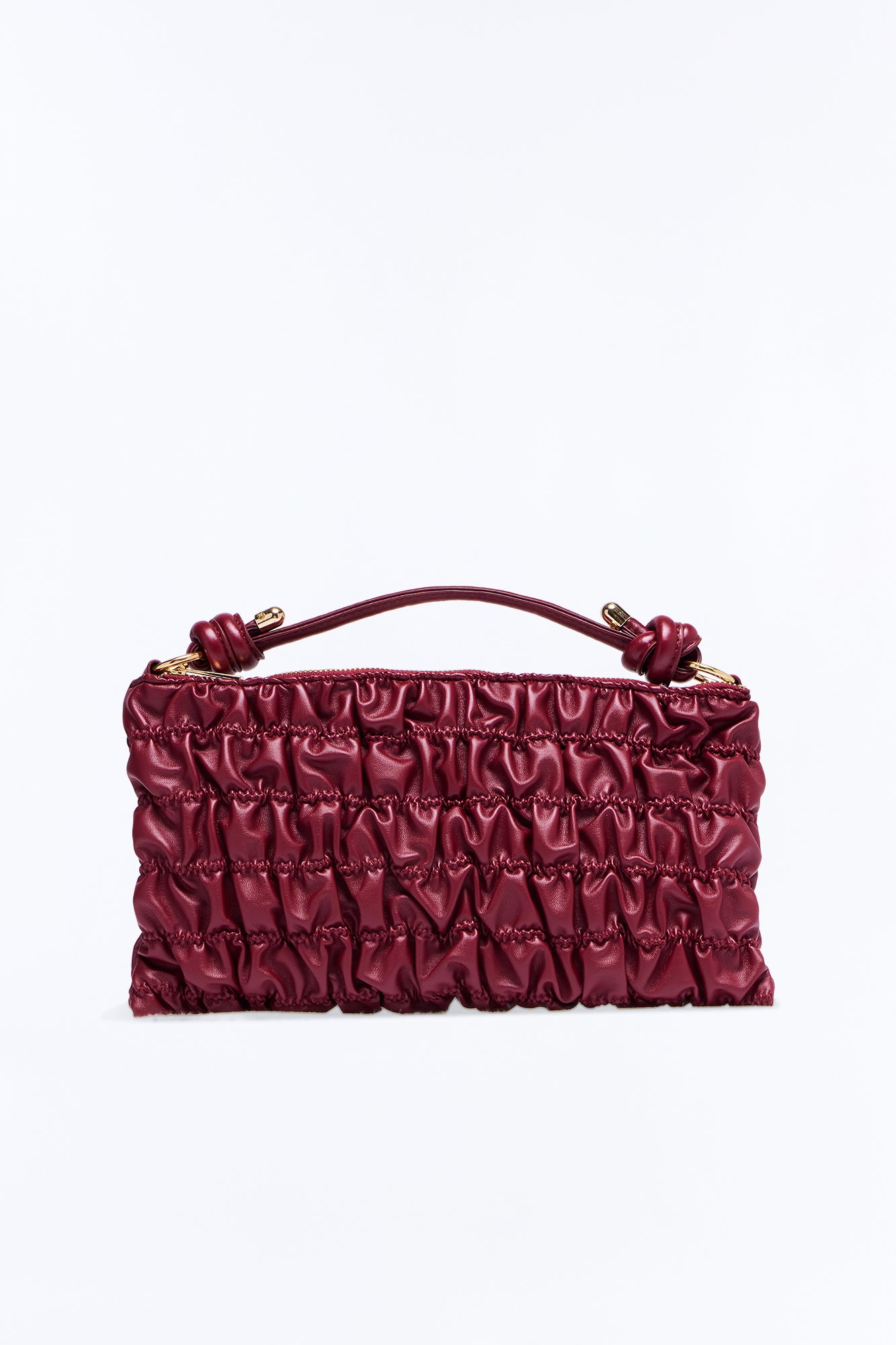 Stitch Please Faux Leather Shoulder Handbag - Burgundy