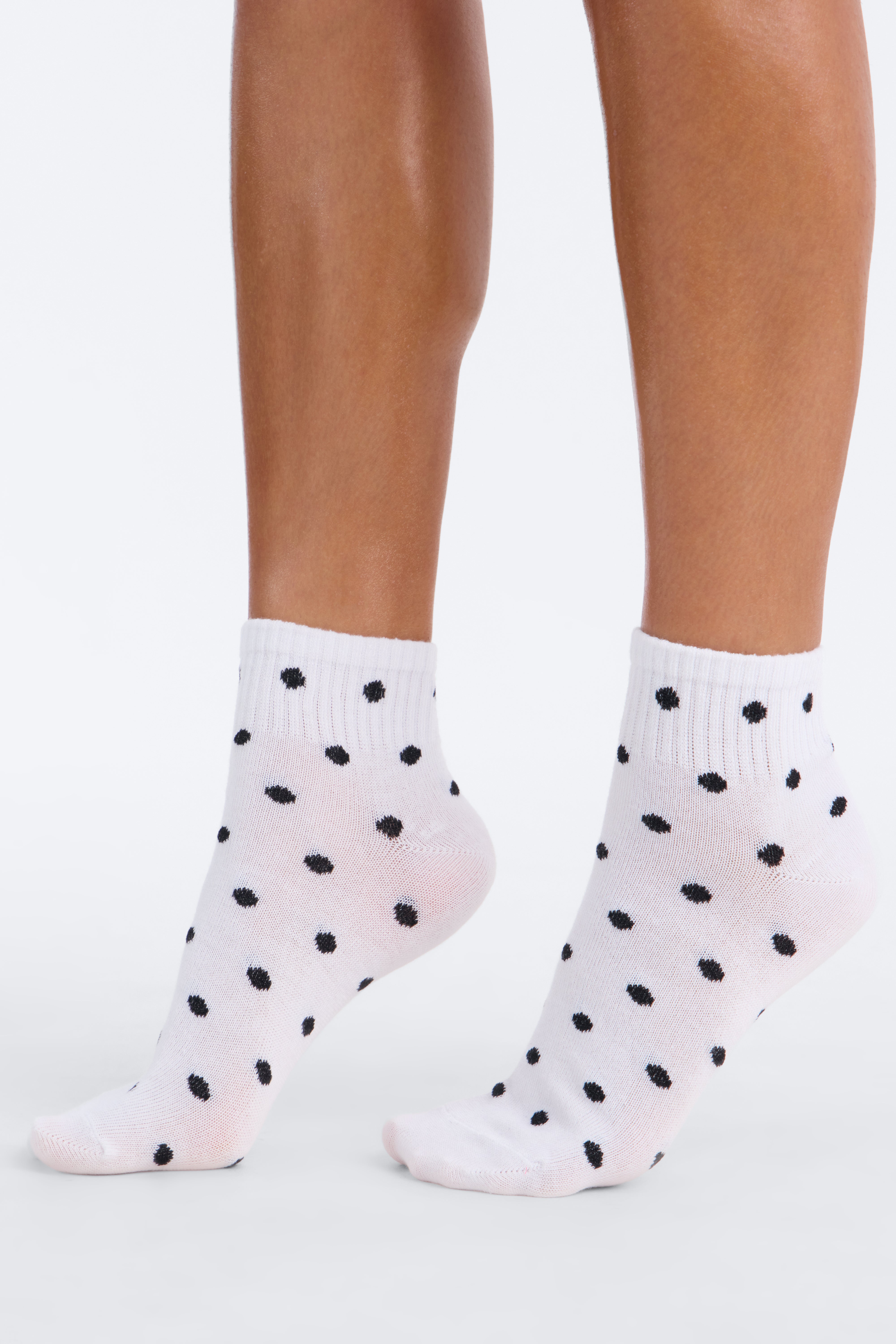 10 Pack Dots And Stripes Quarter Length Socks - Black/combo