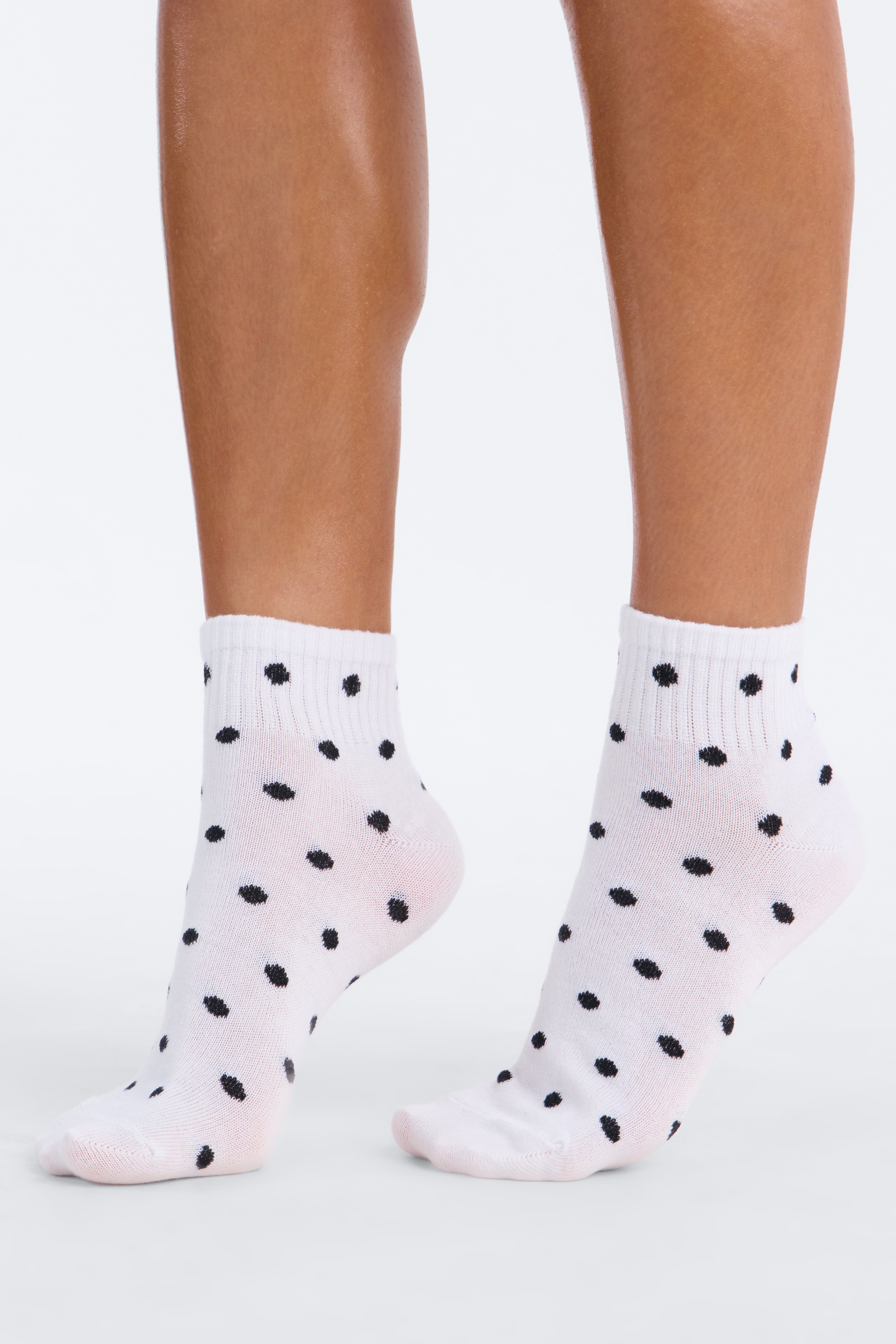 10 Pack Dots And Stripes Quarter Length Socks - Black/combo
