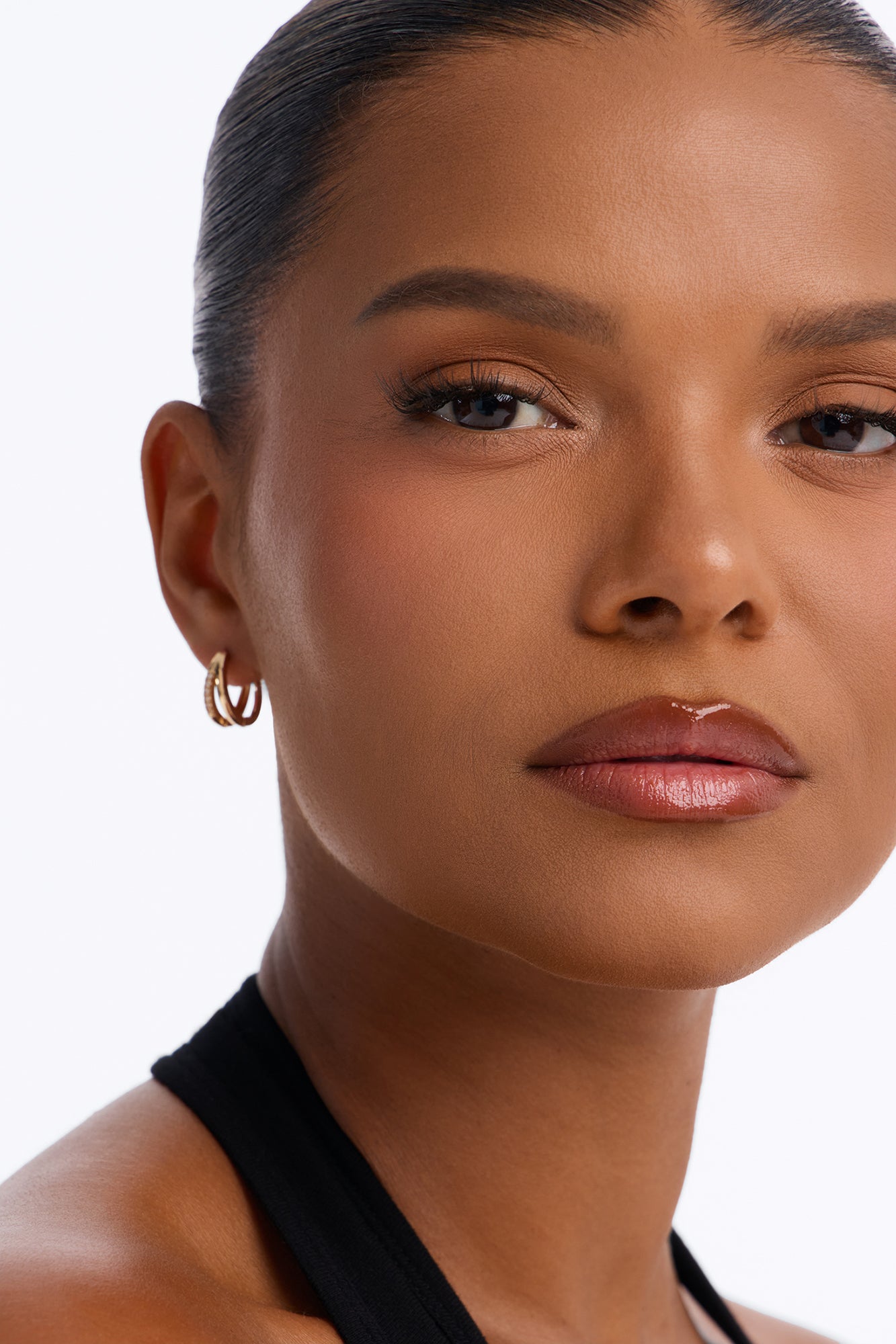 Luna Double Layer Hoop Earrings - Gold