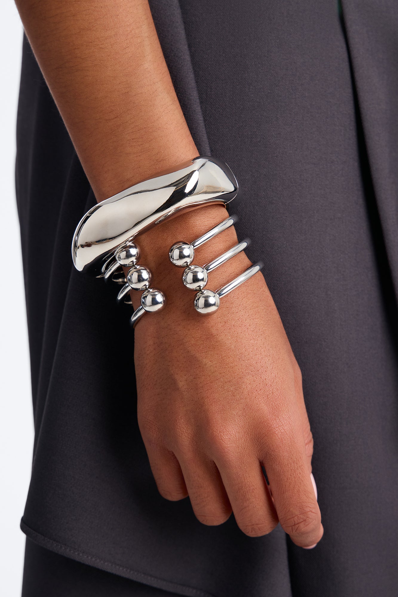 Got A Hold On Me 2 Piece Bracelet Set - Silver