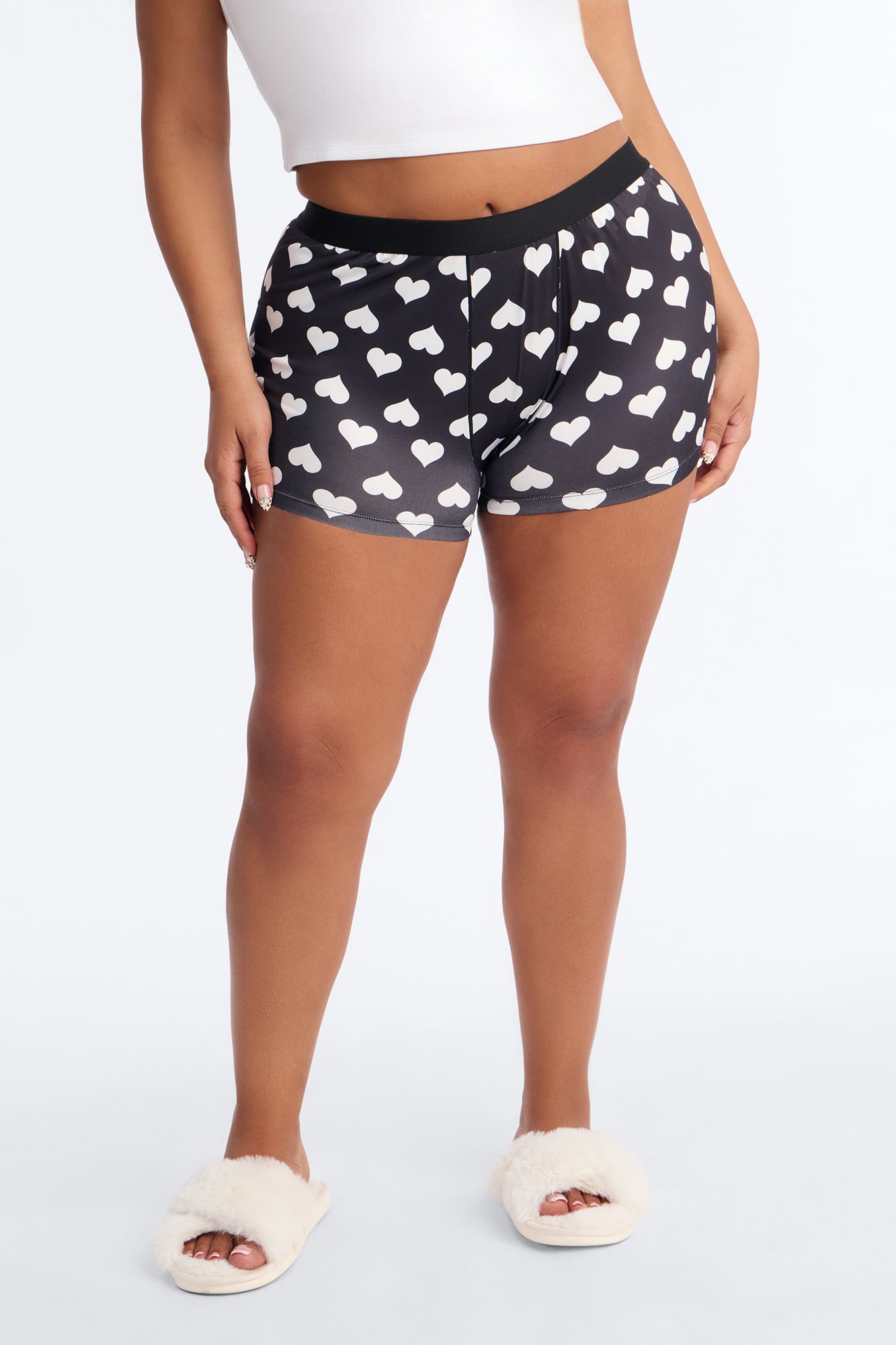 Sami Heart Lover Boxer Panty - Black/White