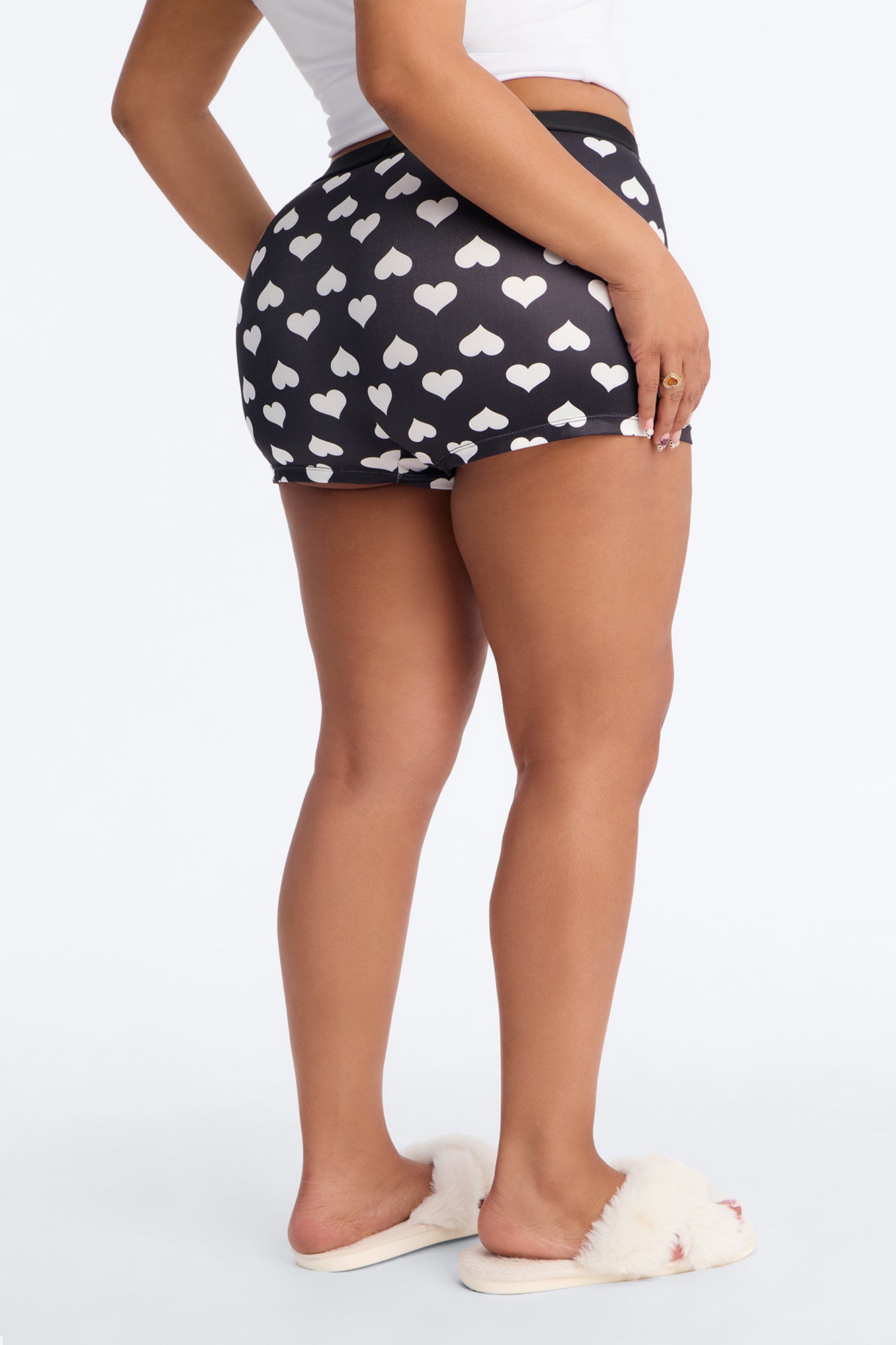 Sami Heart Lover Boxer Panty - Black/White
