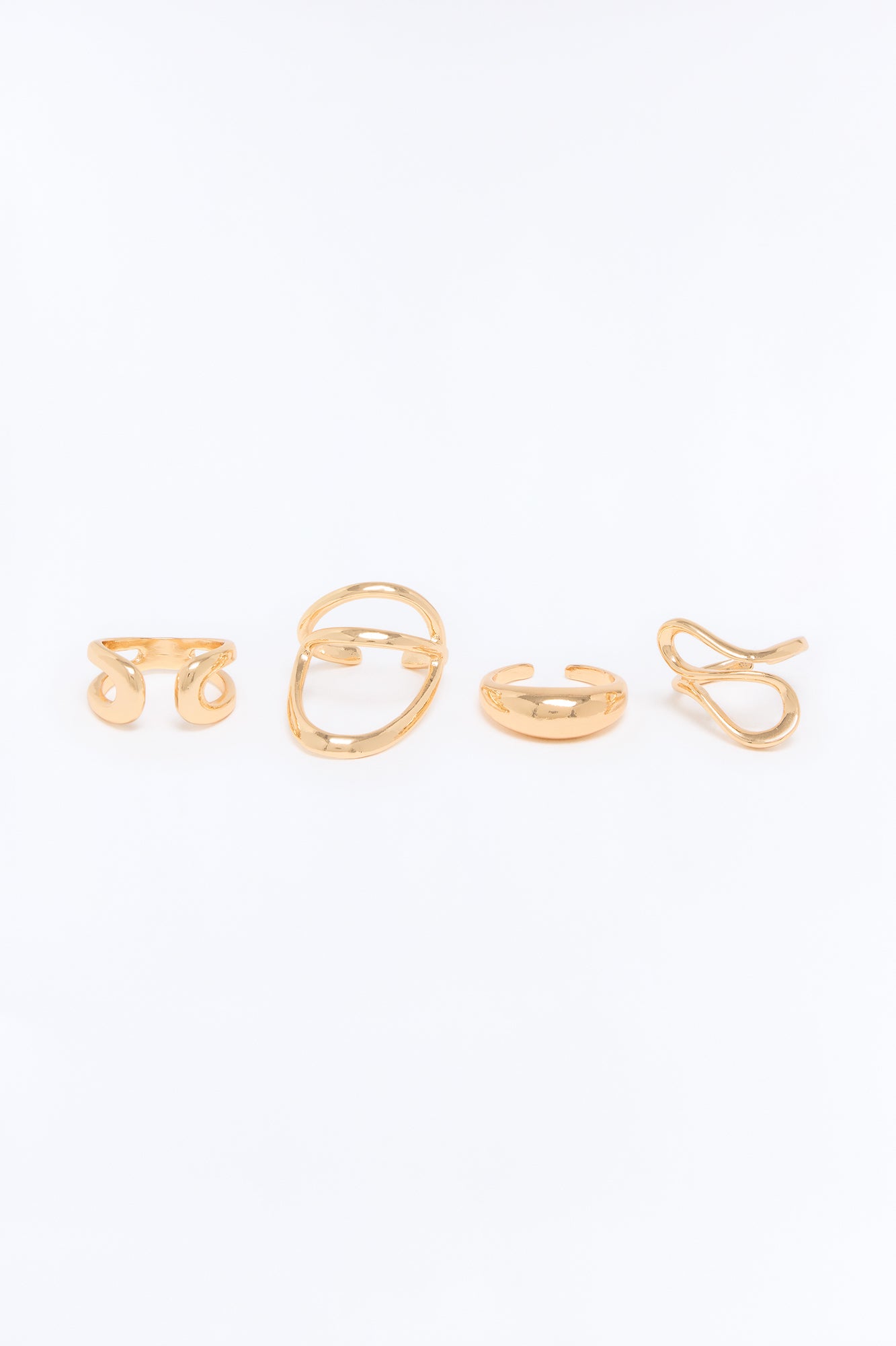 Just Like That 4 Piece Ring Set - Gold