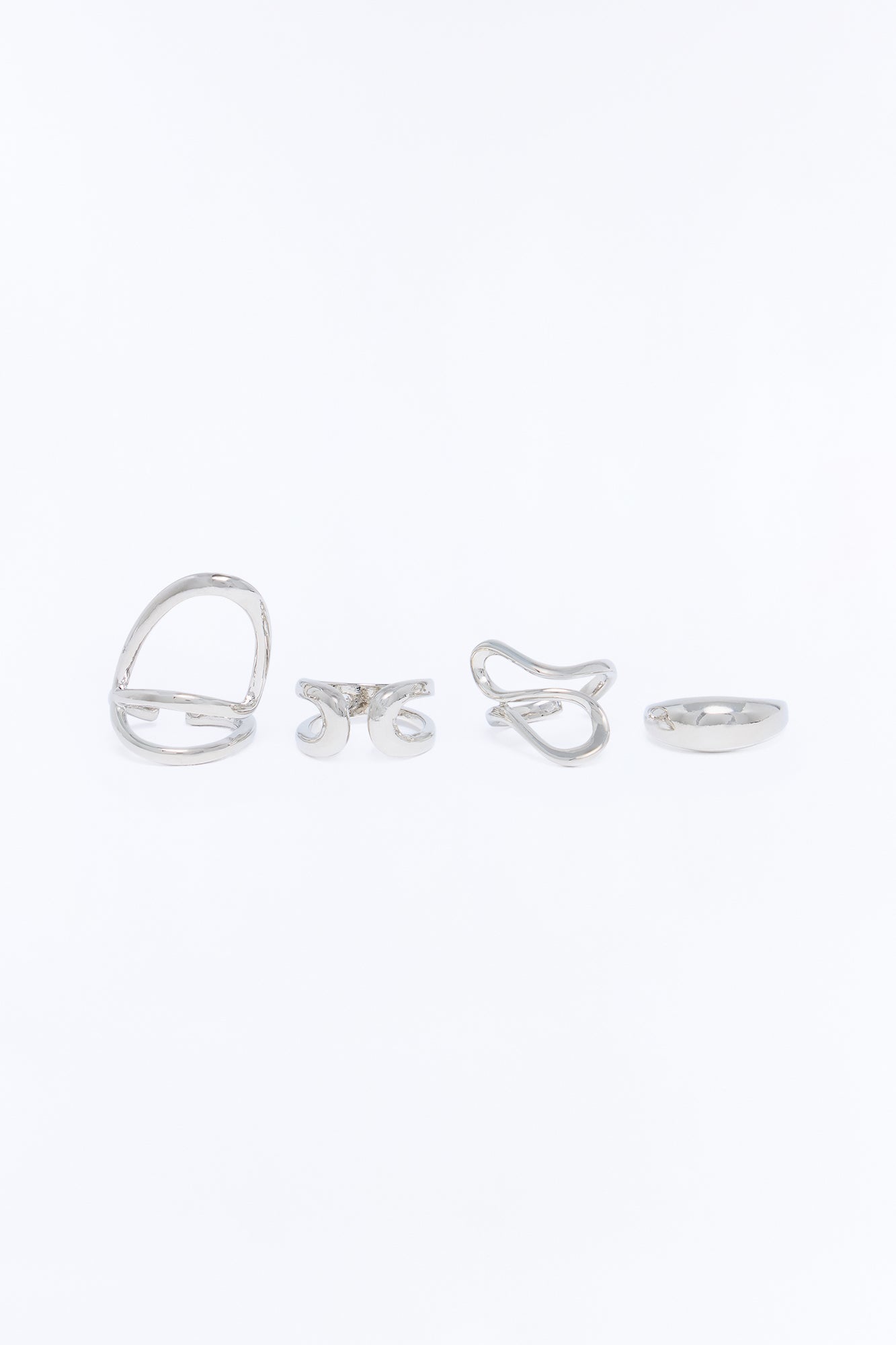 Just Like That 4 Piece Ring Set - Silver