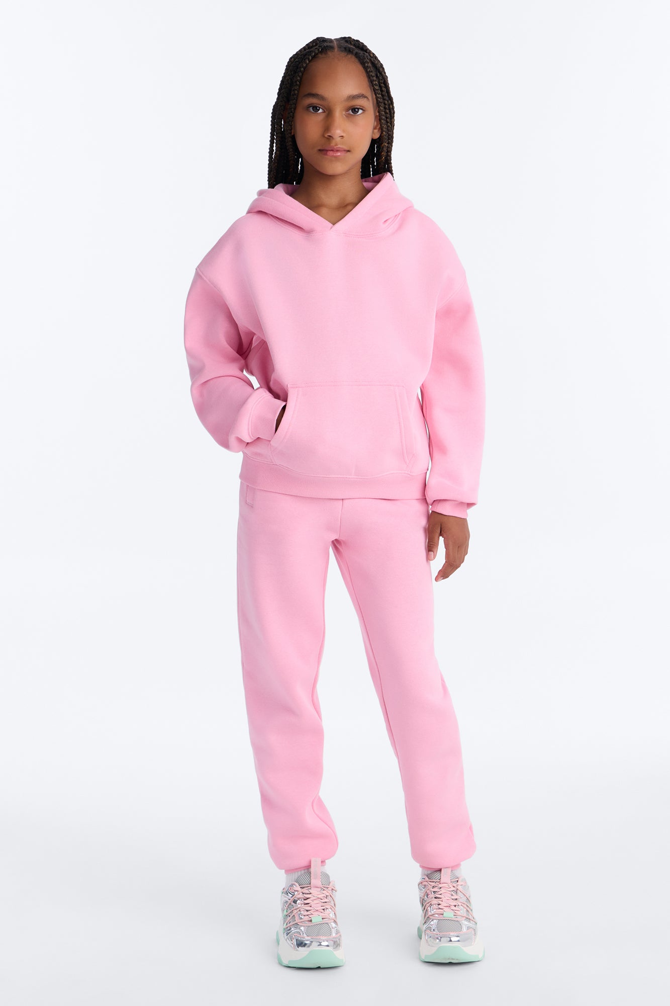 Mini Stole Your Toys Fleece Jogger Set - Pink