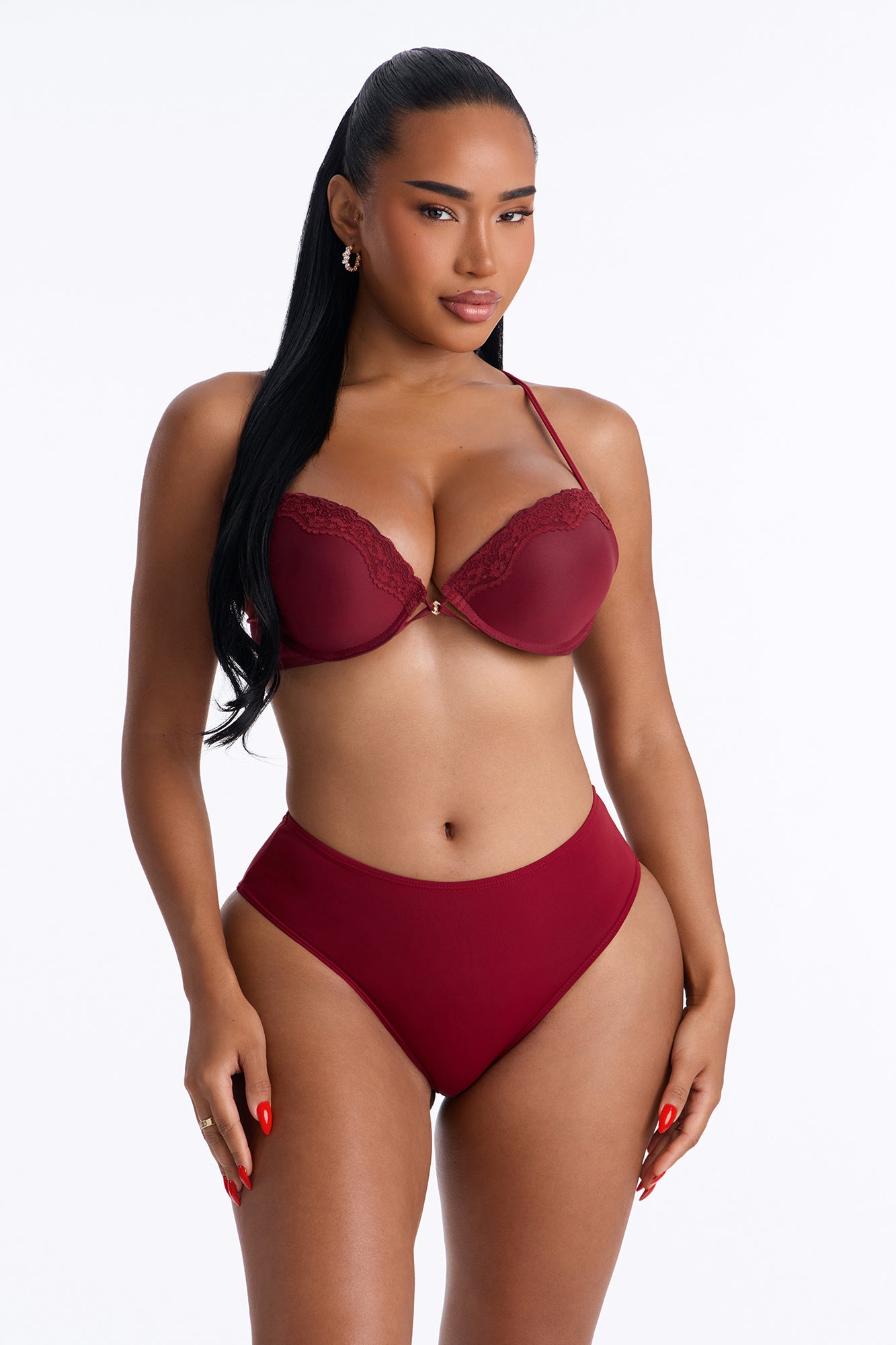 Nova Microfiber Mid Rise Hipster Panty - DarkRed