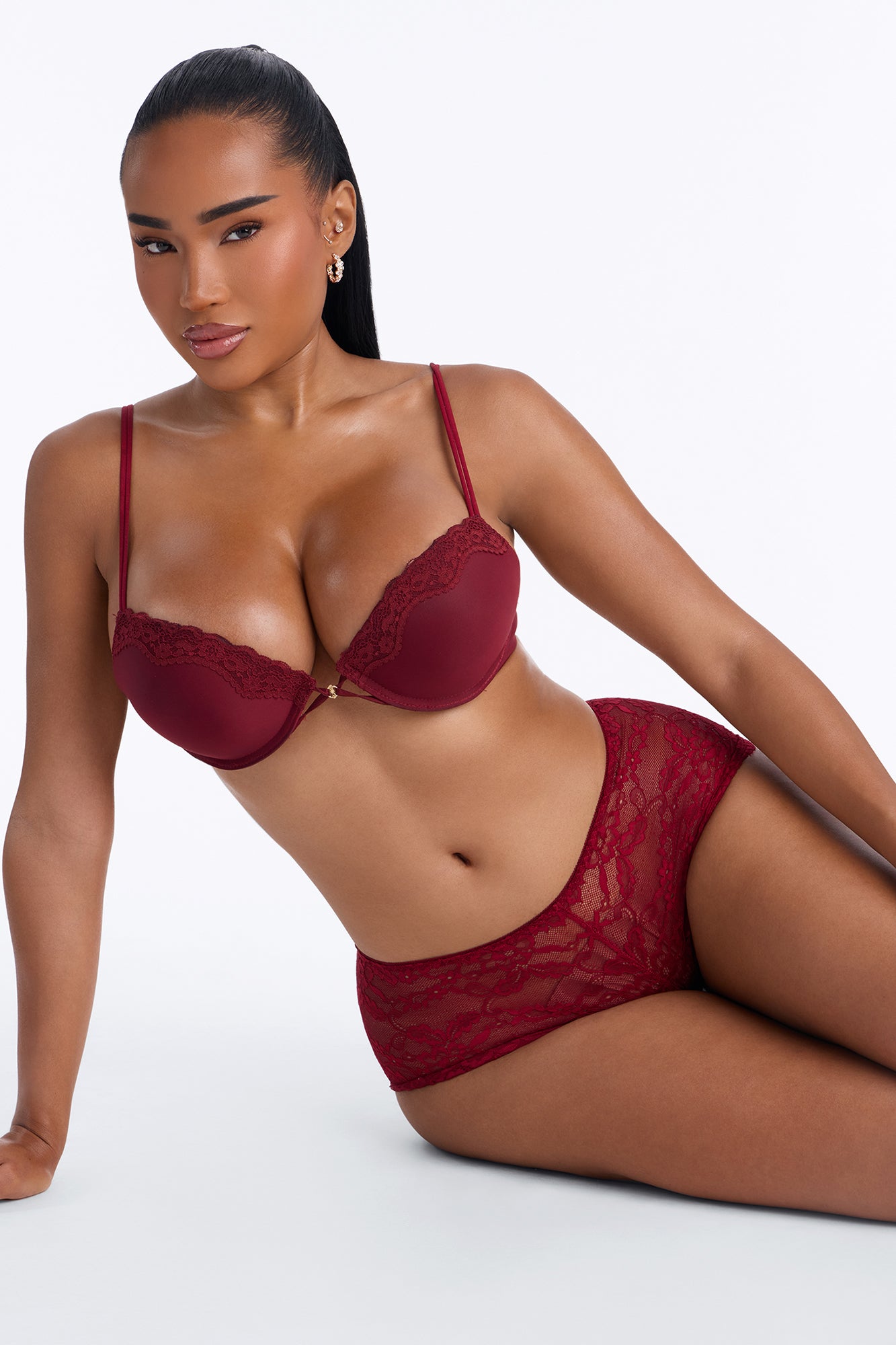 Nova Lace Boyshort Panty - DarkRed