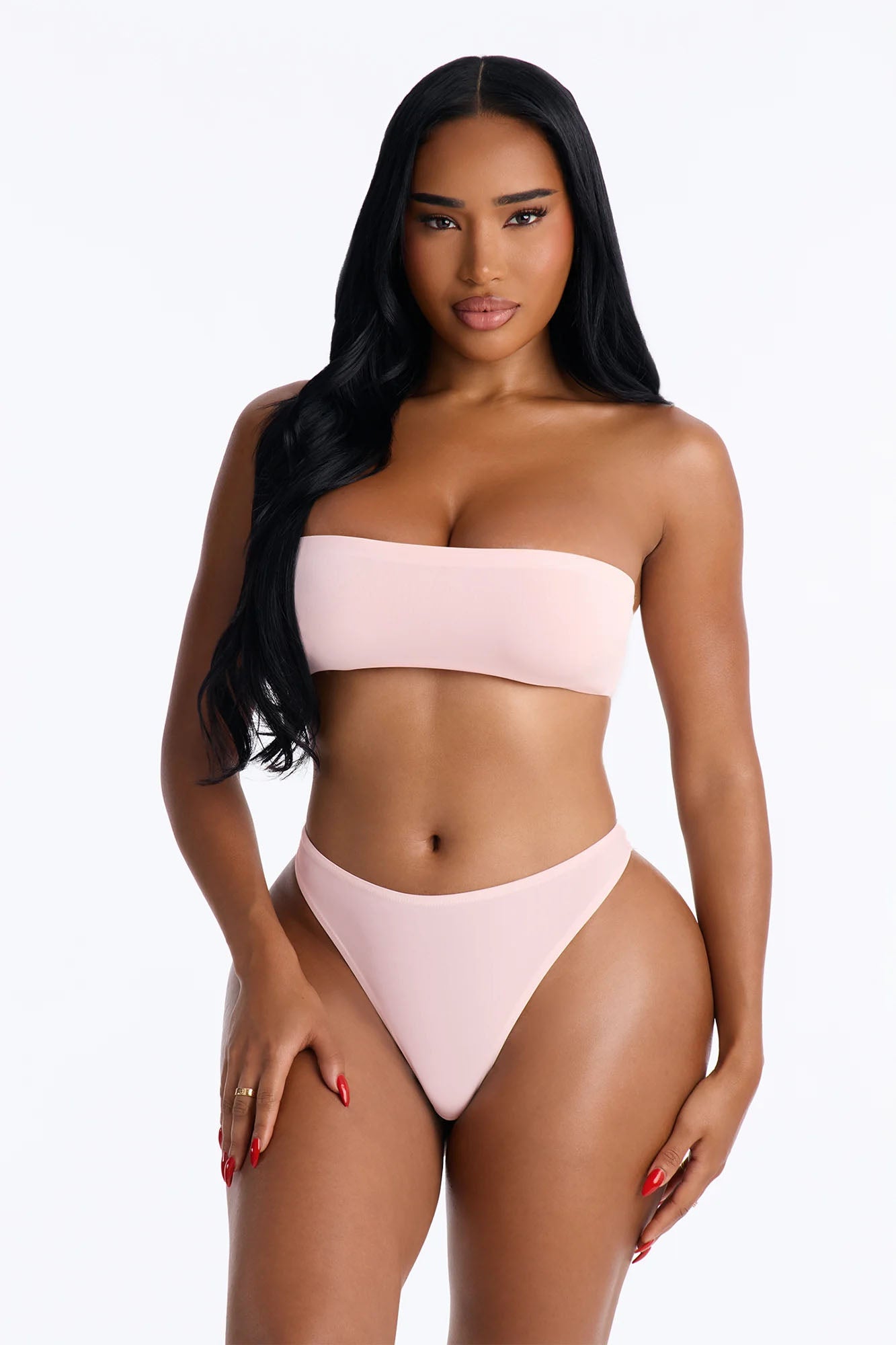 Nova Microfiber Bandeau Bralette - Blush