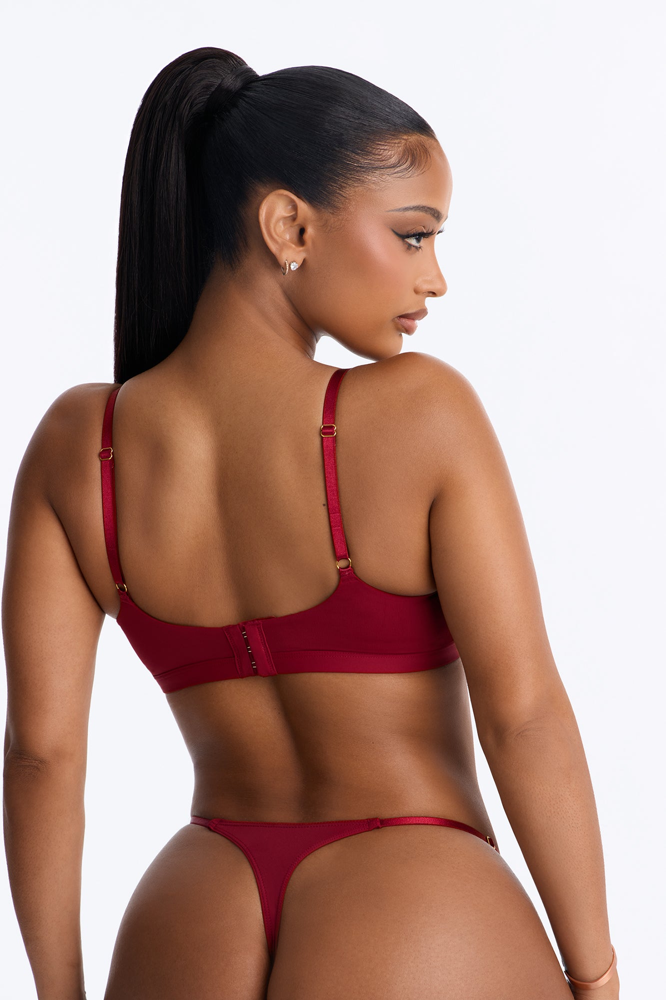 Nova Microfiber Triangle Bralette - DarkRed