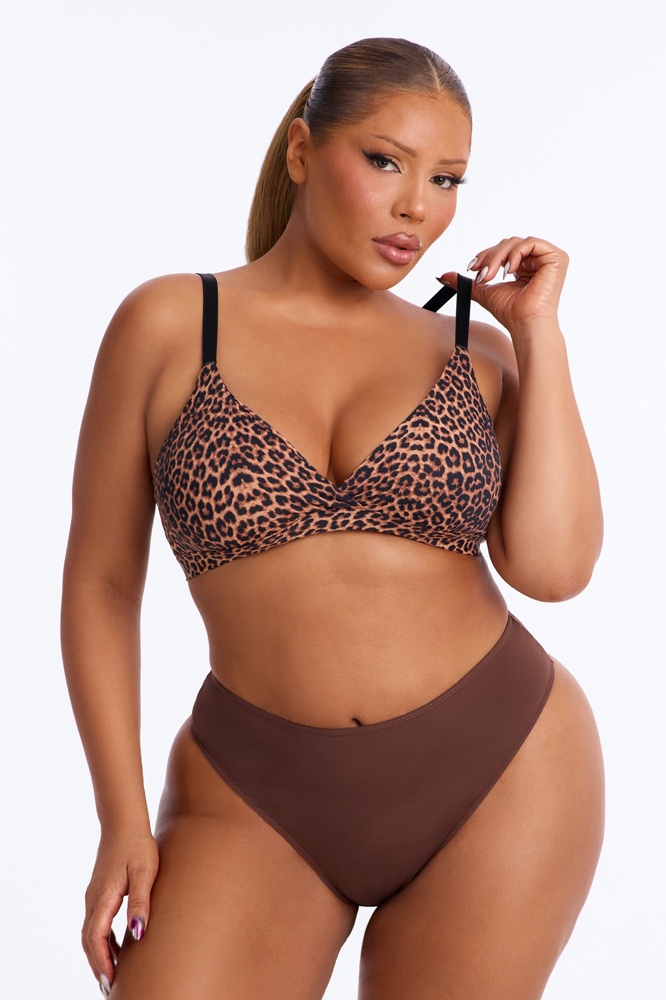 Nova Microfiber Triangle Bralette - Leopard
