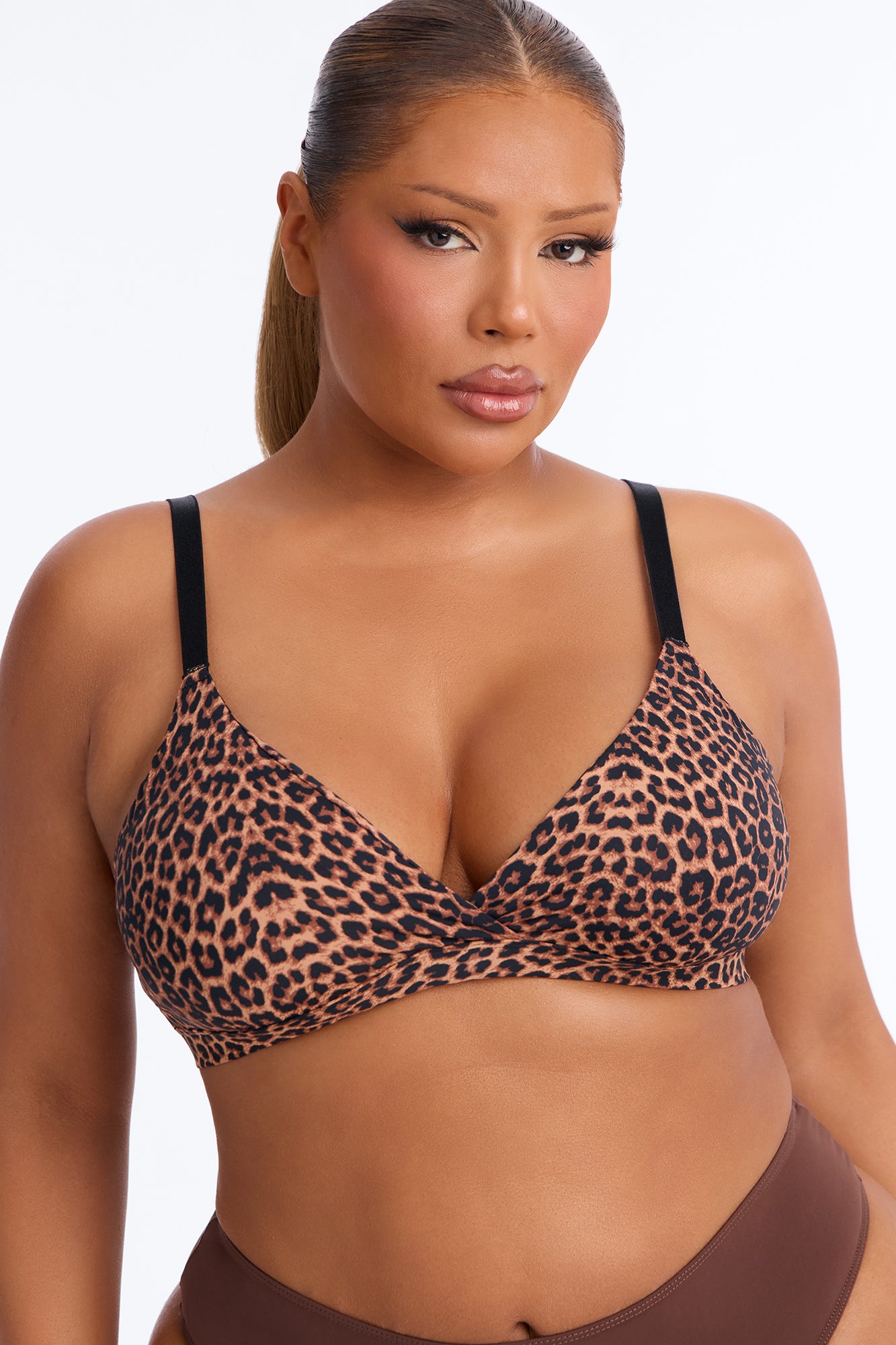 Nova Microfiber Triangle Bralette - Leopard