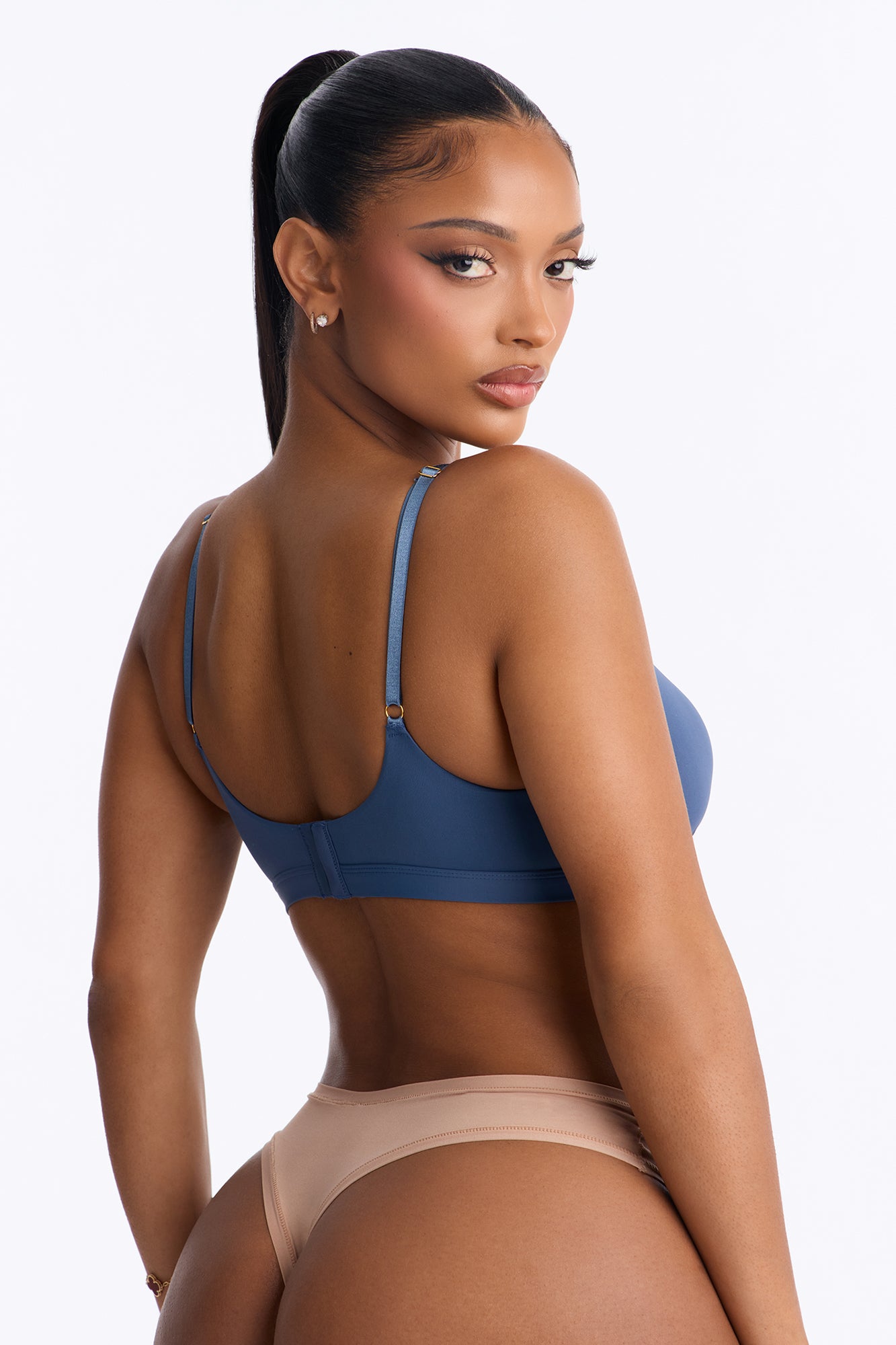 Nova Microfiber Triangle Bralette - Slate Blue