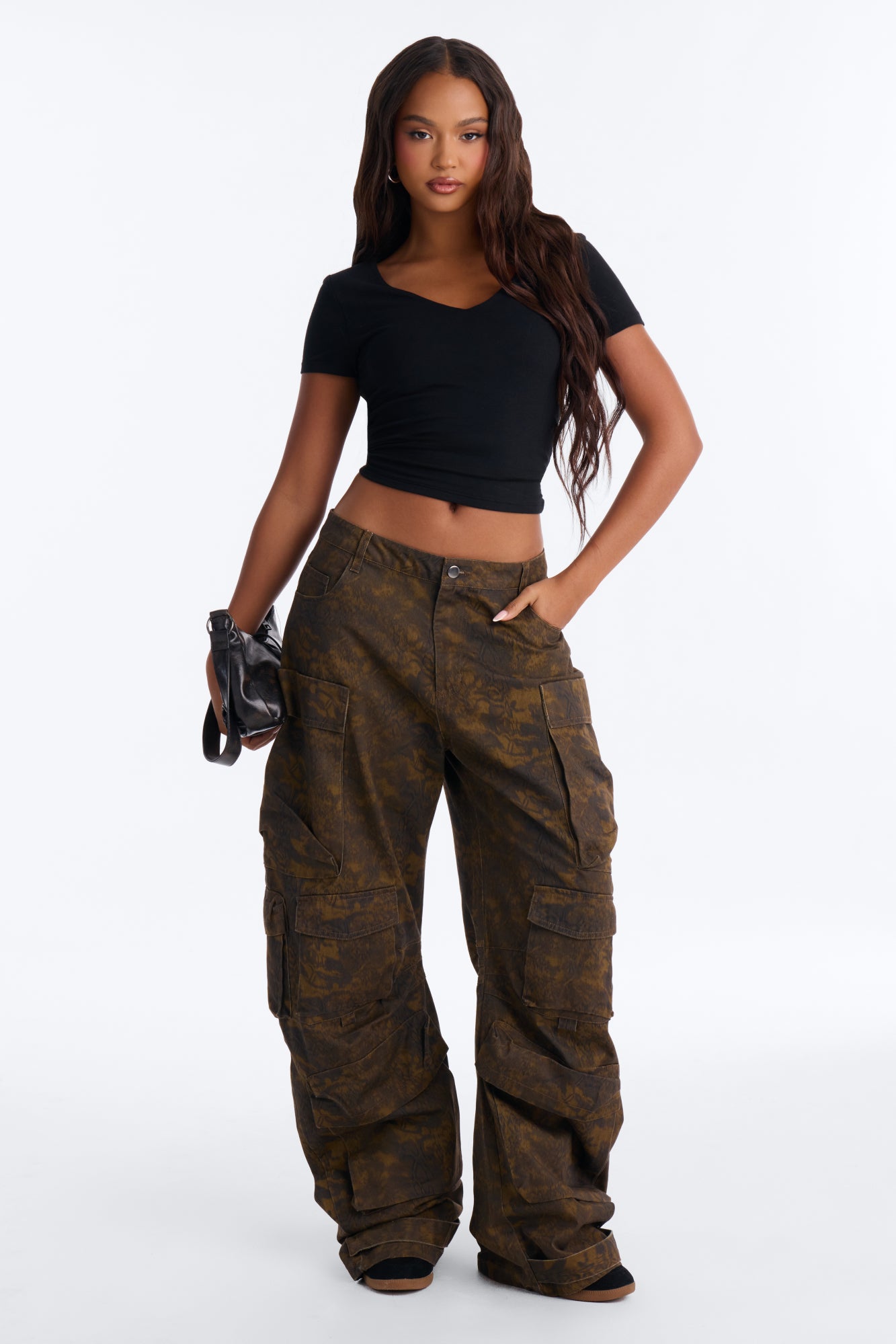 Reservoir Animal Print Utility Pant - Brown/combo