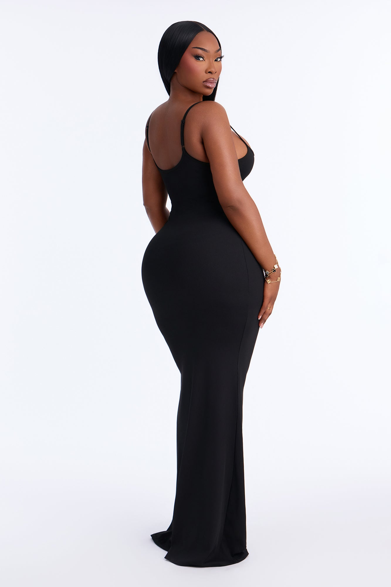 Missing Me Ribbed Maxi Dress - Black