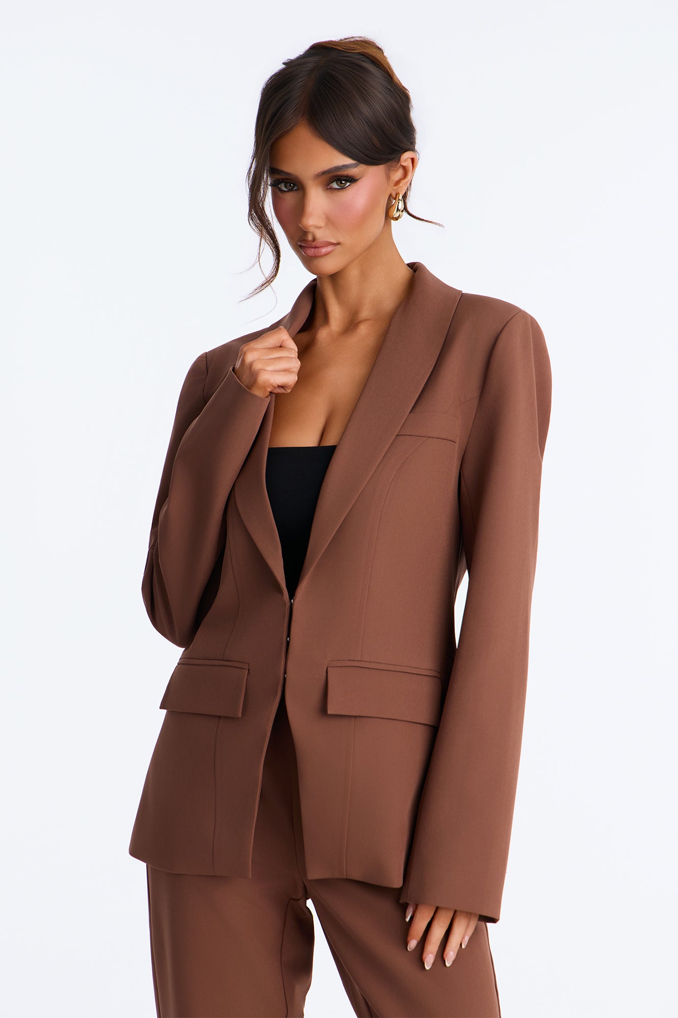 About Her Business Hourglass Blazer - Coco