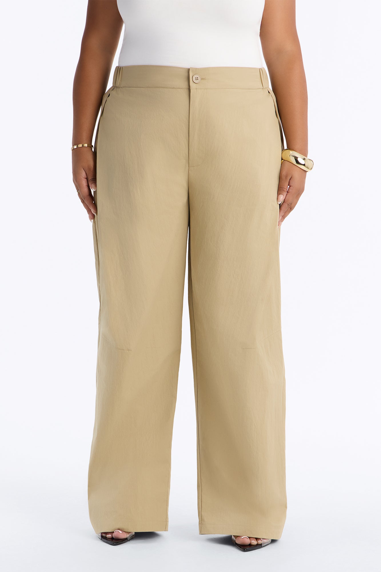 Slick Moves Only Windbreaker Barrel Pant 31″ - Taupe
