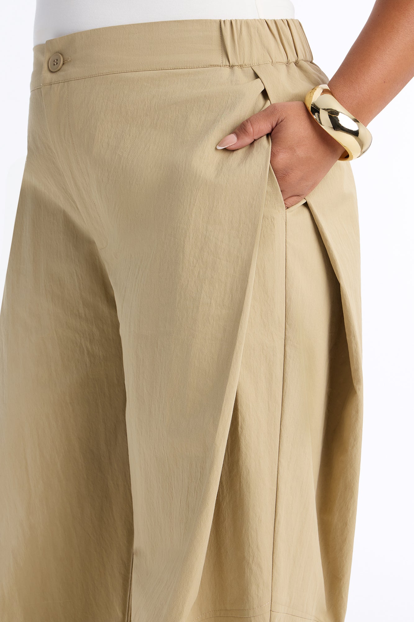 Slick Moves Only Windbreaker Barrel Pant 31″ - Taupe