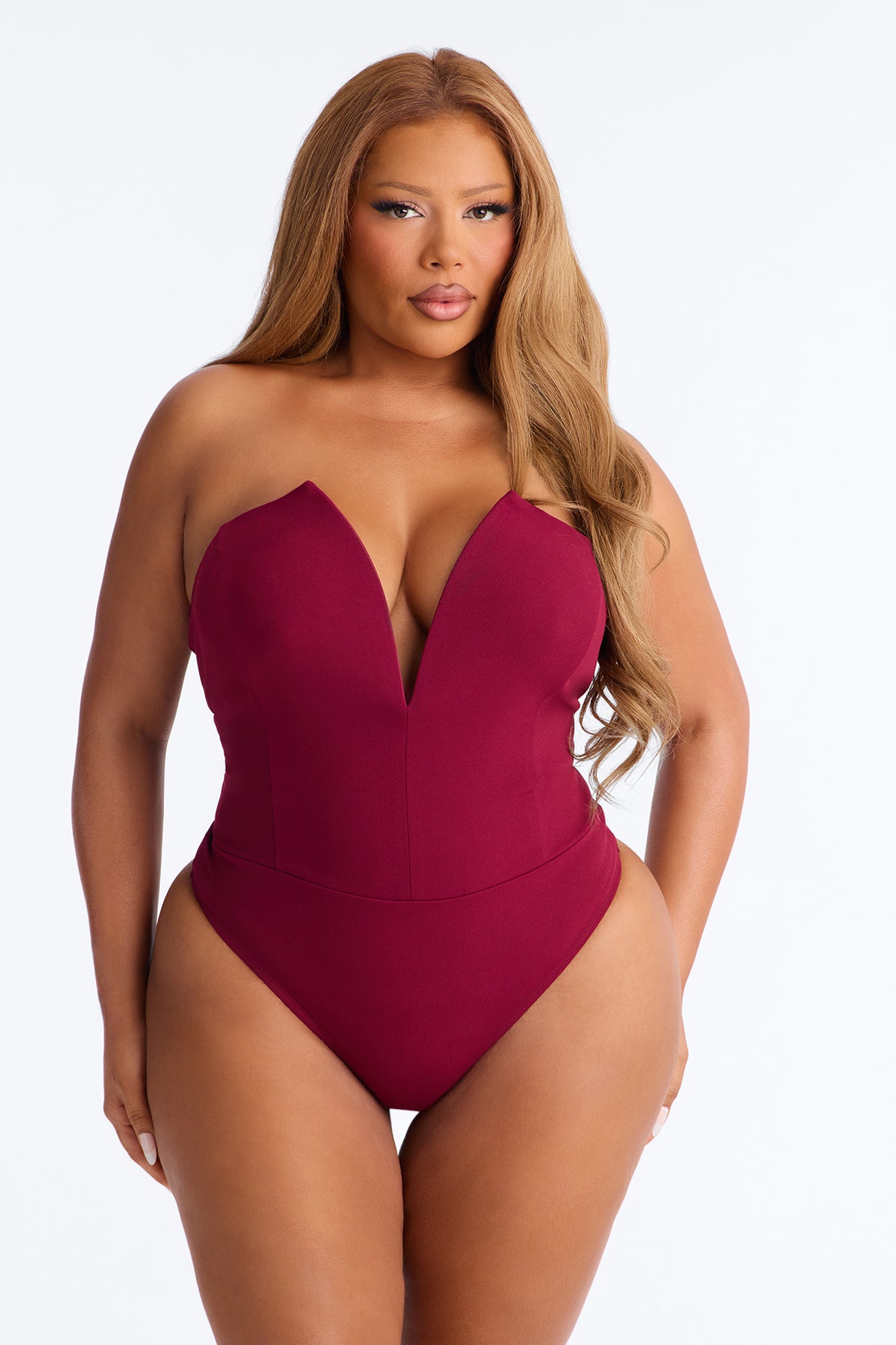 French Kiss Bodysuit - Burgundy