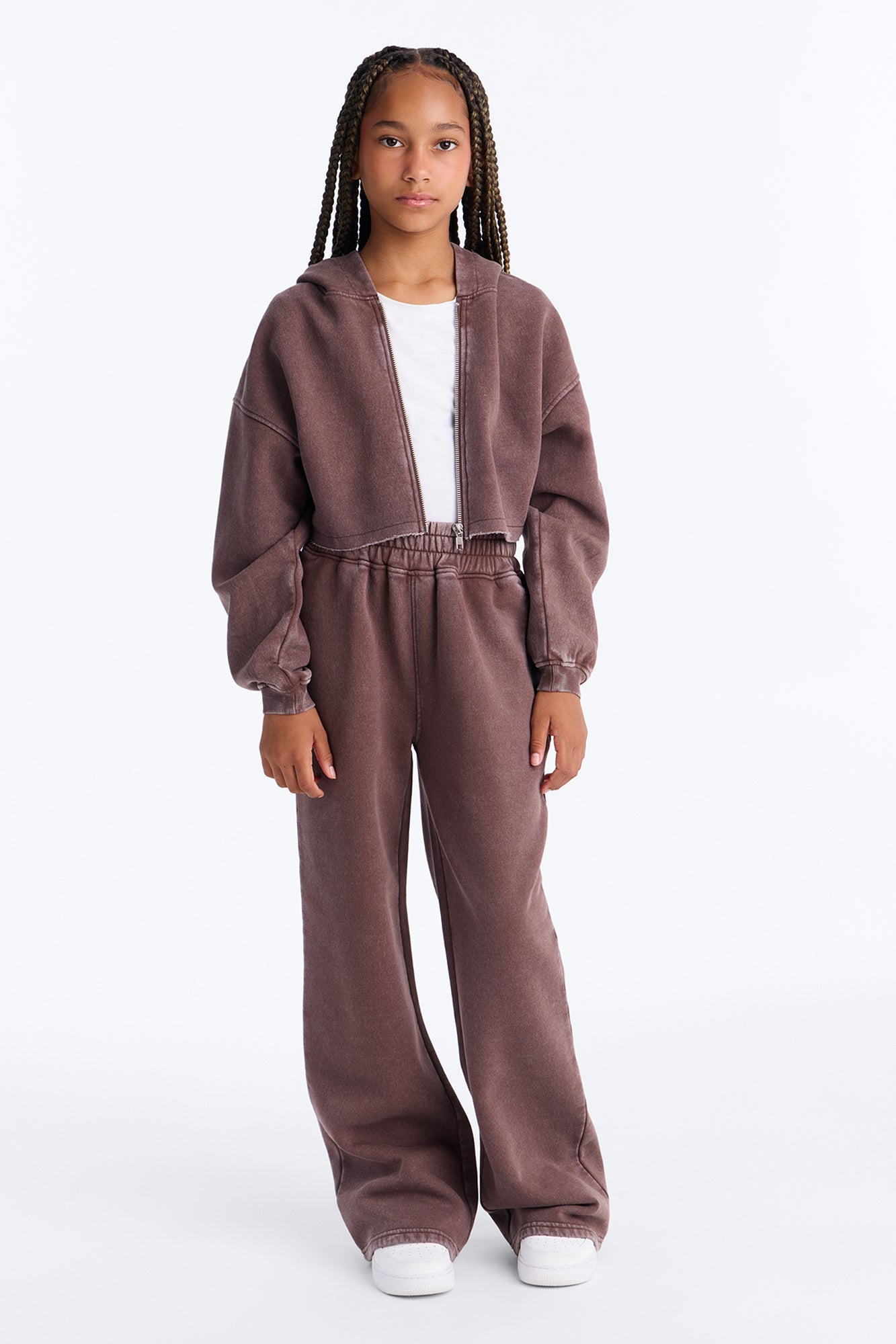 Mini On The Go Fleece Pant Set II - Chocolate