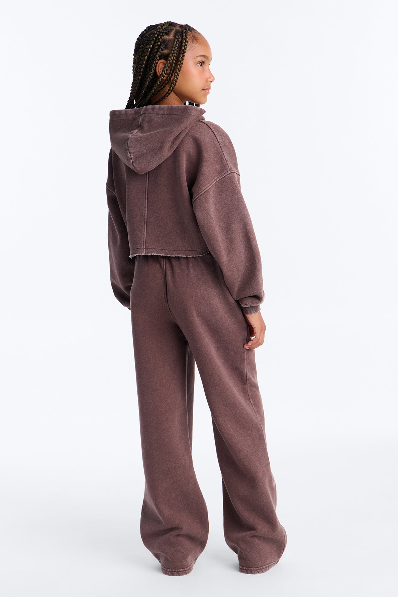 Mini On The Go Fleece Pant Set II - Chocolate
