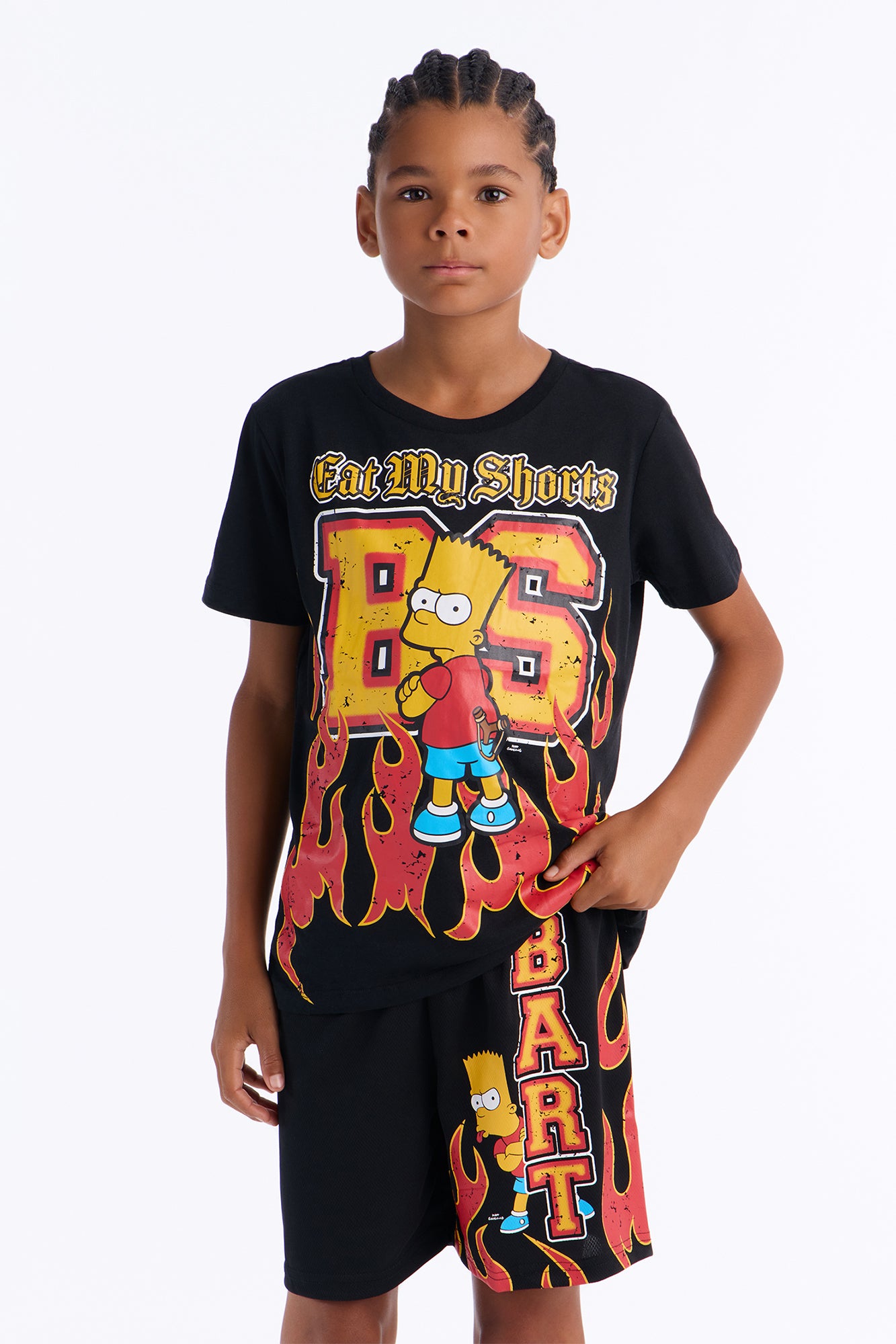 Mini Bart Simpson Eat My Shorts Short Set - Black