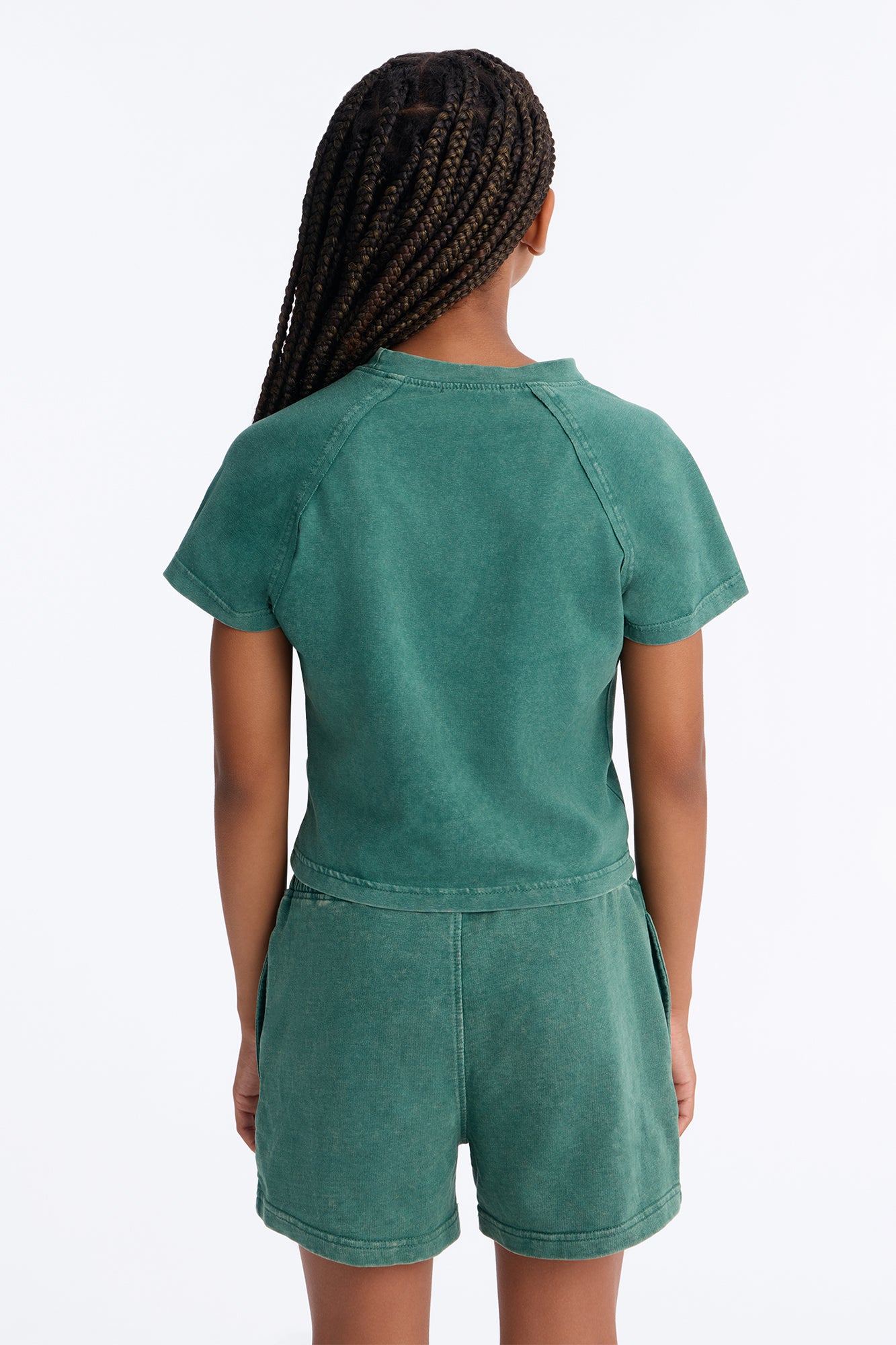 Mini Chill Queen Baby Tee Short Set - Hunter Green